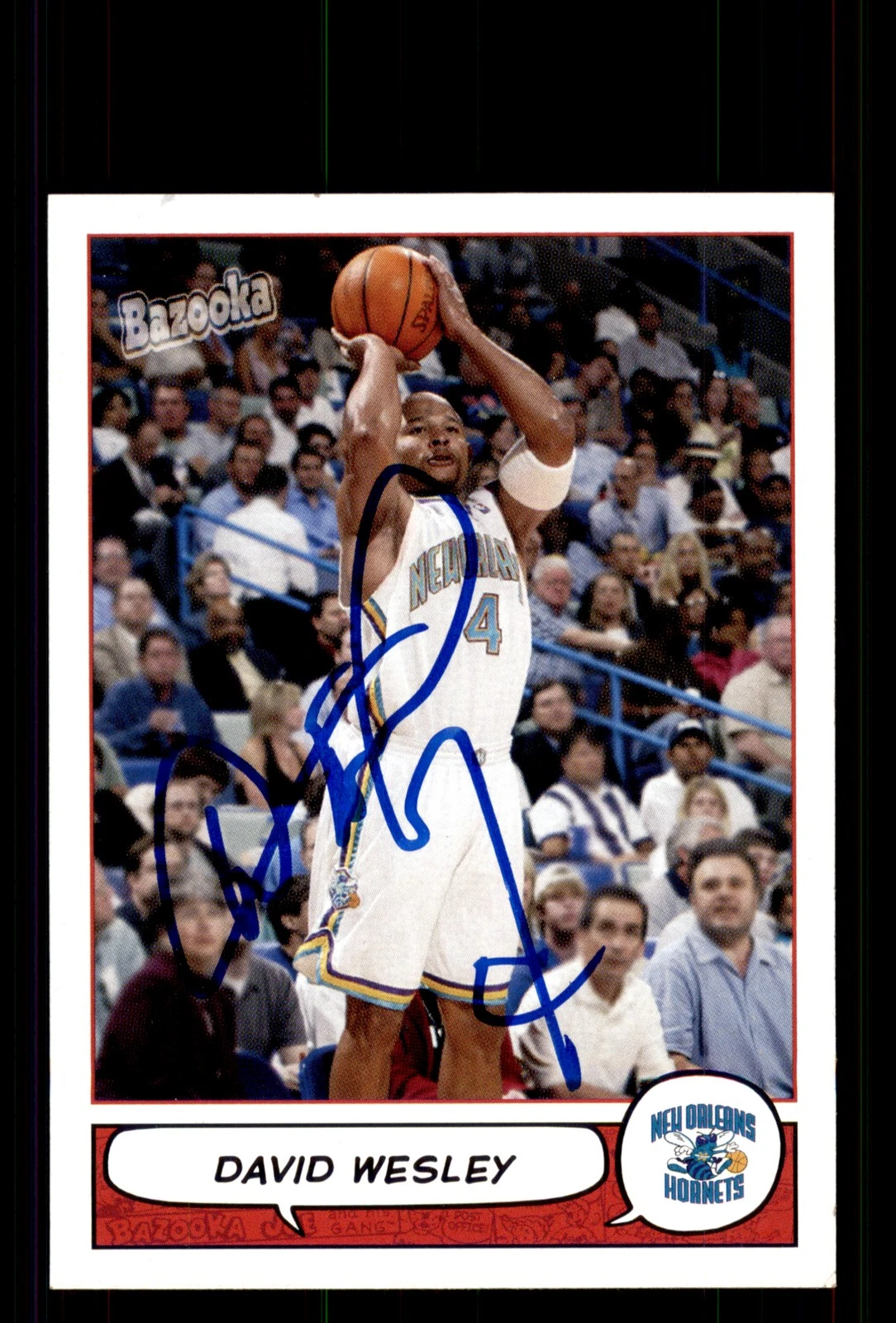 Signed Basketball Card Auto David Wesley 2004-05 Bazooka #57 New Orleans Hornets