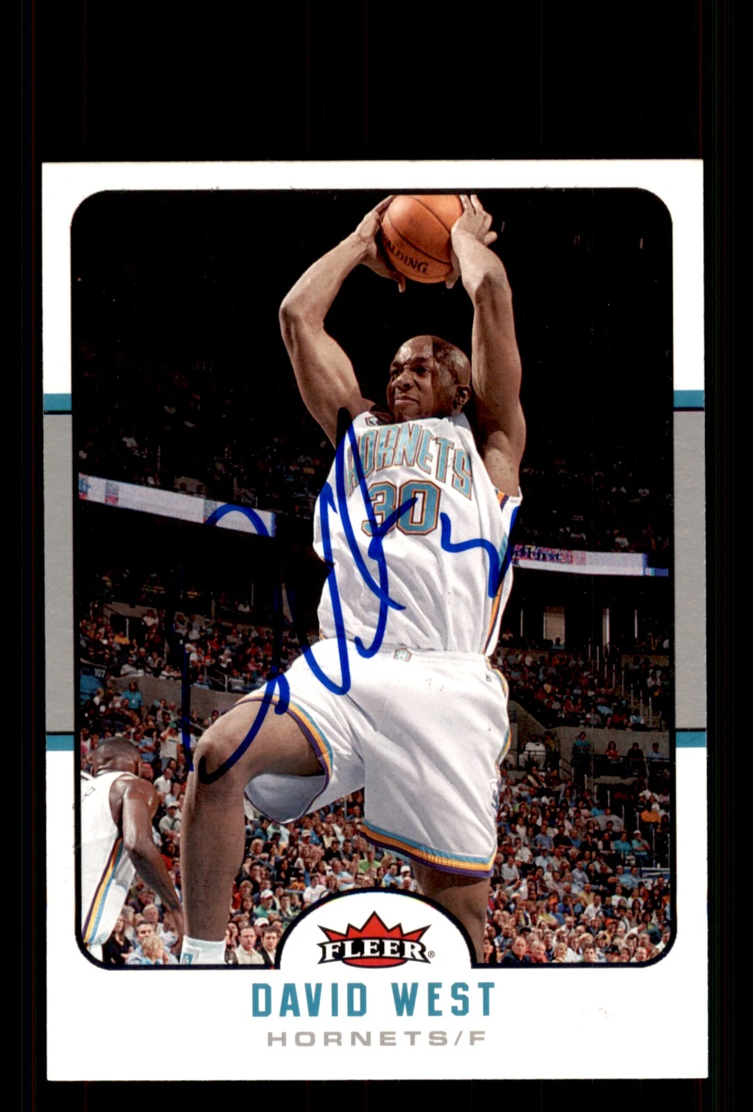 Signed Basketball Card Auto David West 2006-07 Fleer #125 New Orleans Hornets