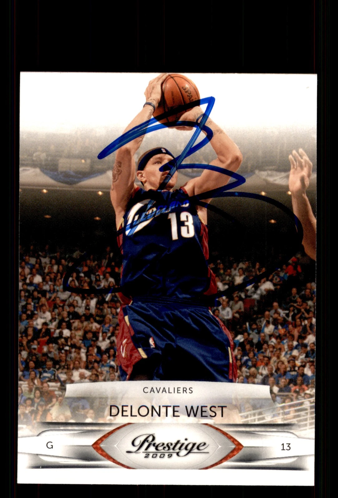 Signed Basketball Card Auto Delonte West 2009-10 Panini Prestige #19 Cavaliers