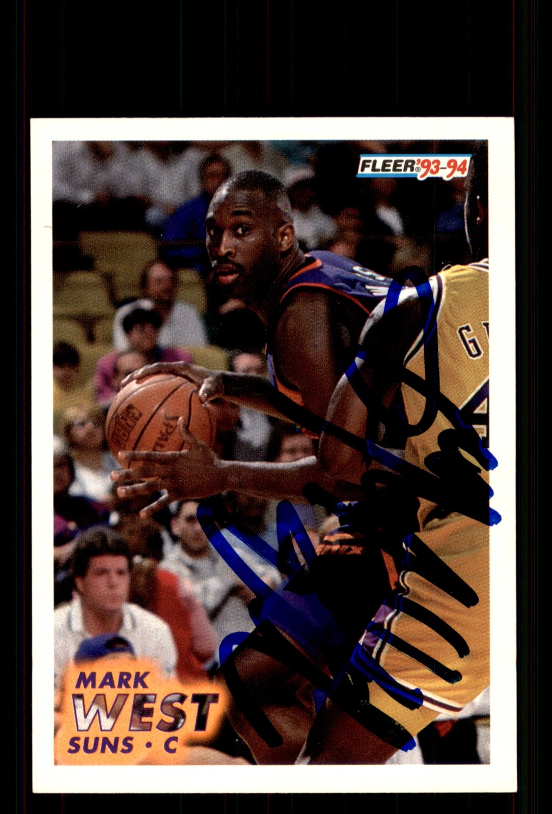 Signed Basketball Card Auto Mark West 1993-94 Fleer #171 Suns