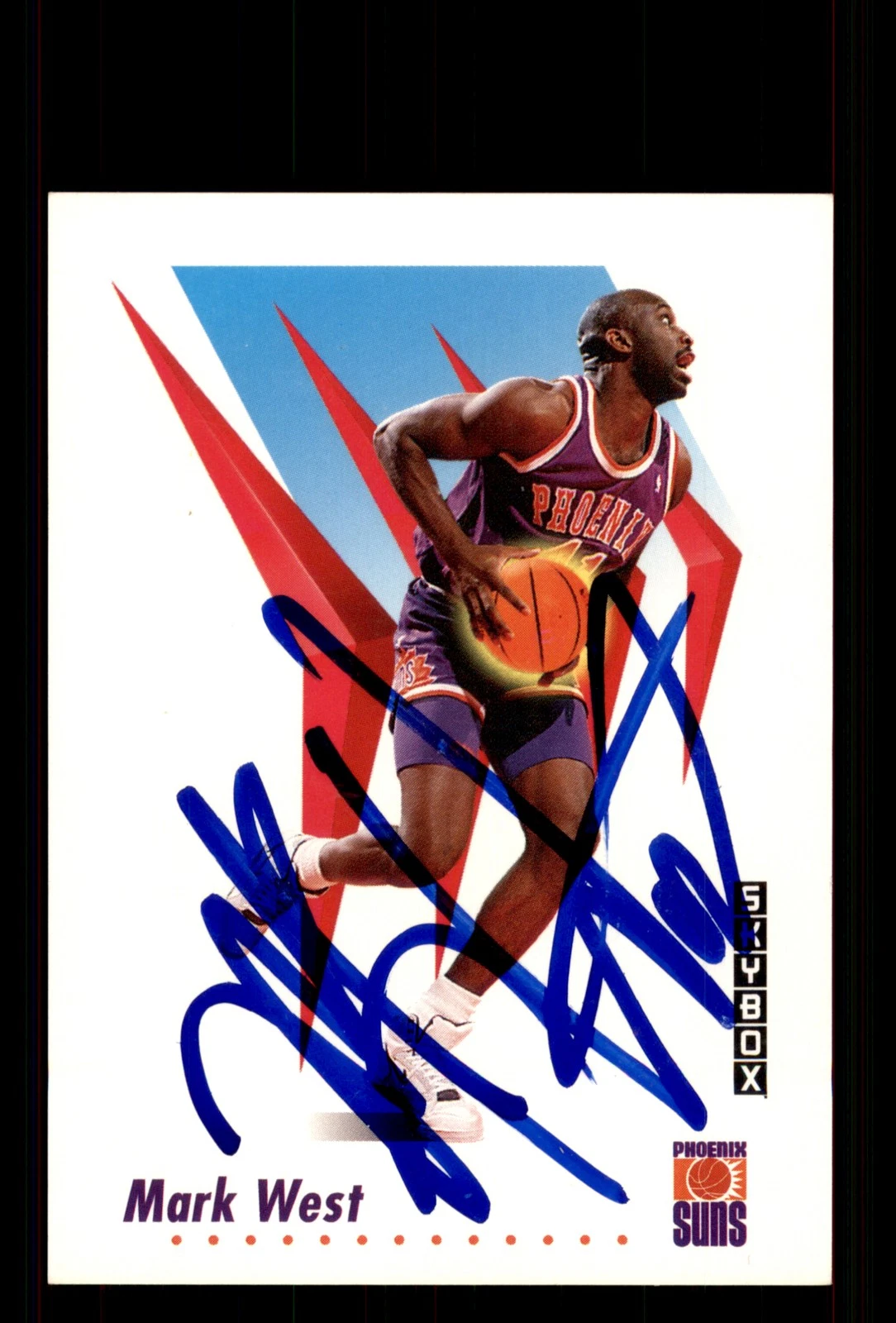 Signed Basketball Card Auto Mark West 1991-92 SkyBox #231 Phoenix Suns