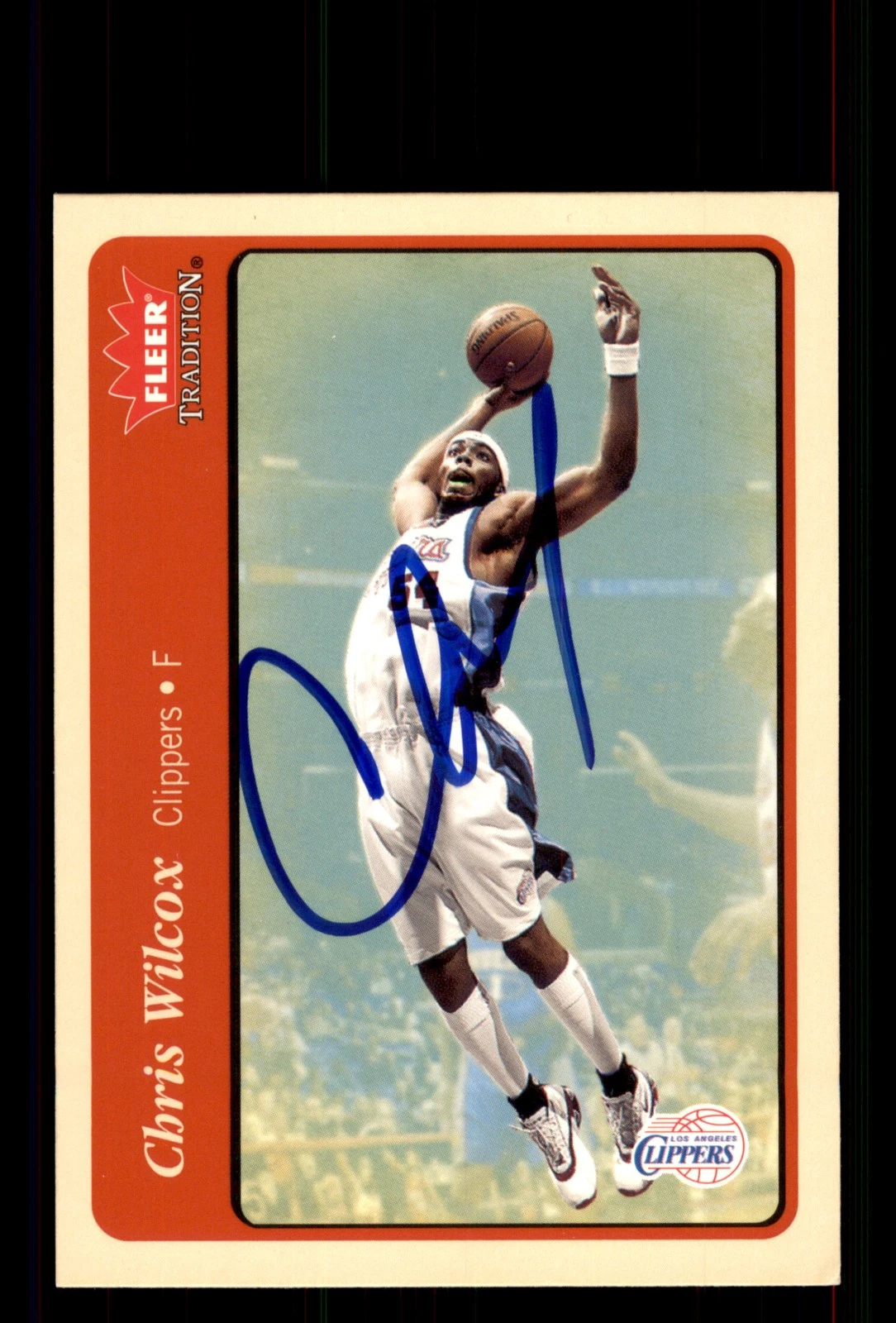 Signed Basketball Card Auto Chris Wilcox 2004-05 Fleer Tradition #88 Clippers