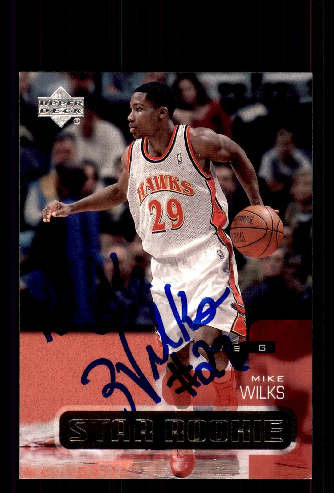 Signed Basketball Card Auto Mike Wilks 2002-03 Upper Deck #416 Atlanta Hawks