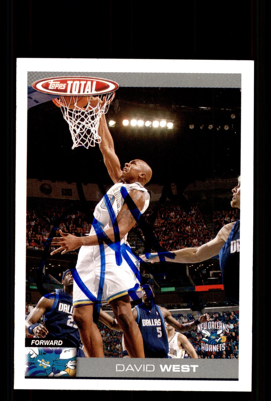Signed Basketball Card Auto David West 2004-05 Topps Total #17 Hornets