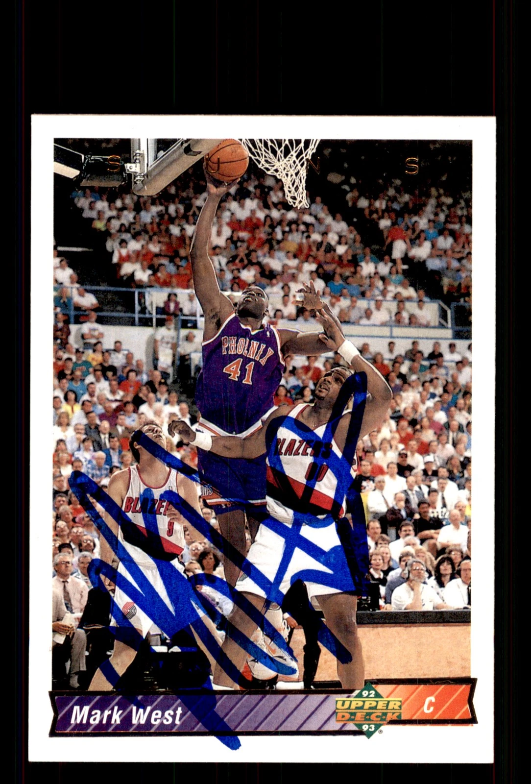 Signed Basketball Card Auto Mark West 1992-93 Upper Deck #306 Phoenix Suns