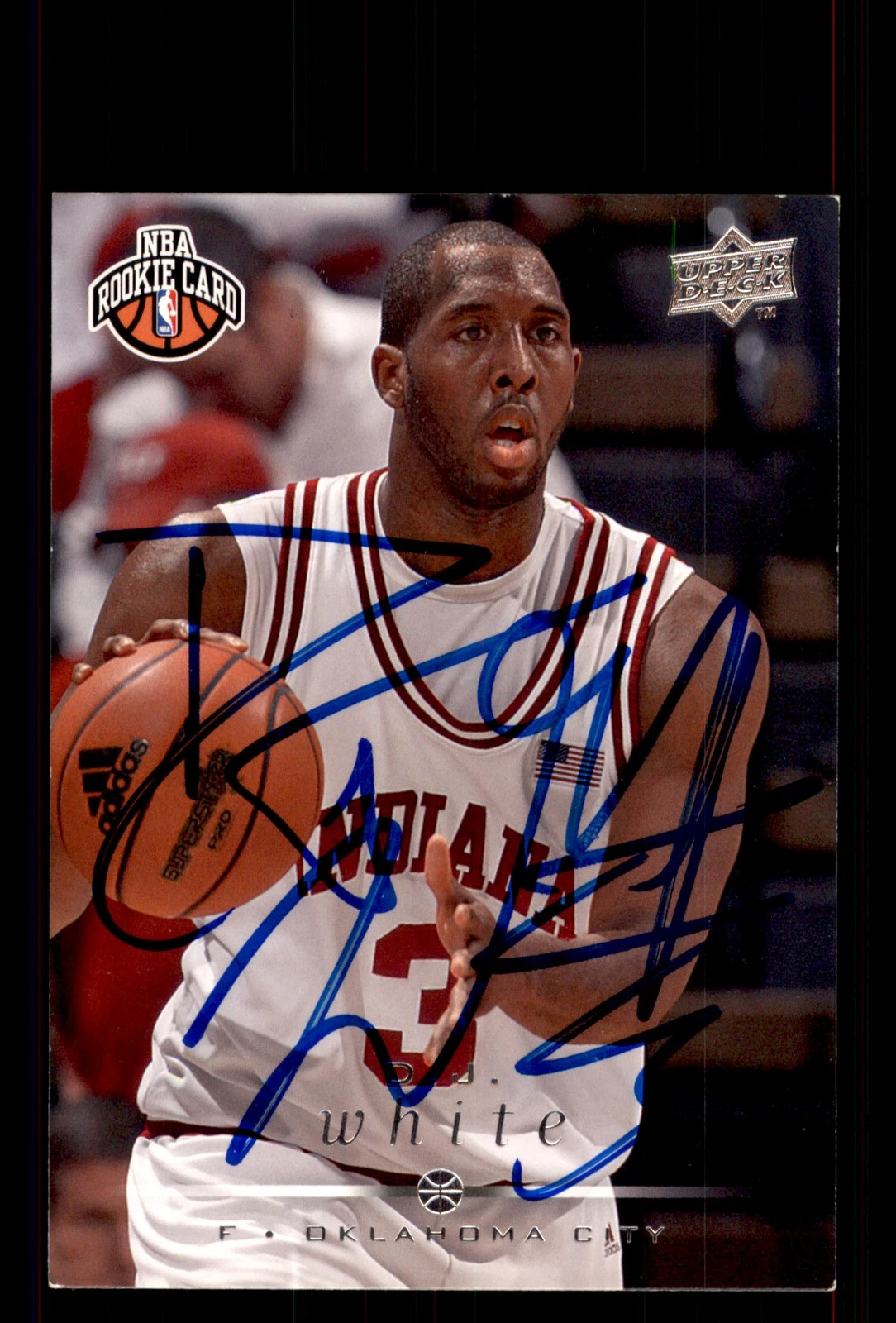 Signed Basketball Card Auto D.J. White 2008-09 Upper Deck #241 Thunder