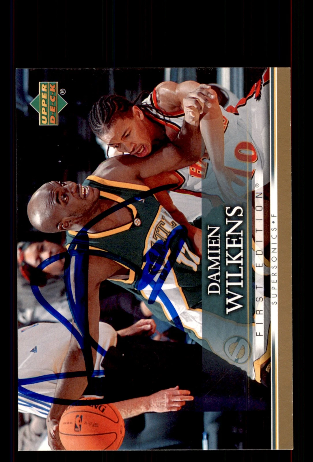 Signed Basketball Card Auto Damien Wilkins 2007-08 Upper Deck First Edition #78