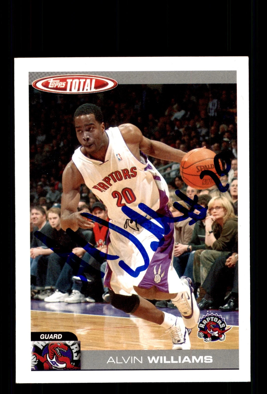 Signed Basketball Card Auto Alvin Williams 2004-05 Topps Total #182 Raptors