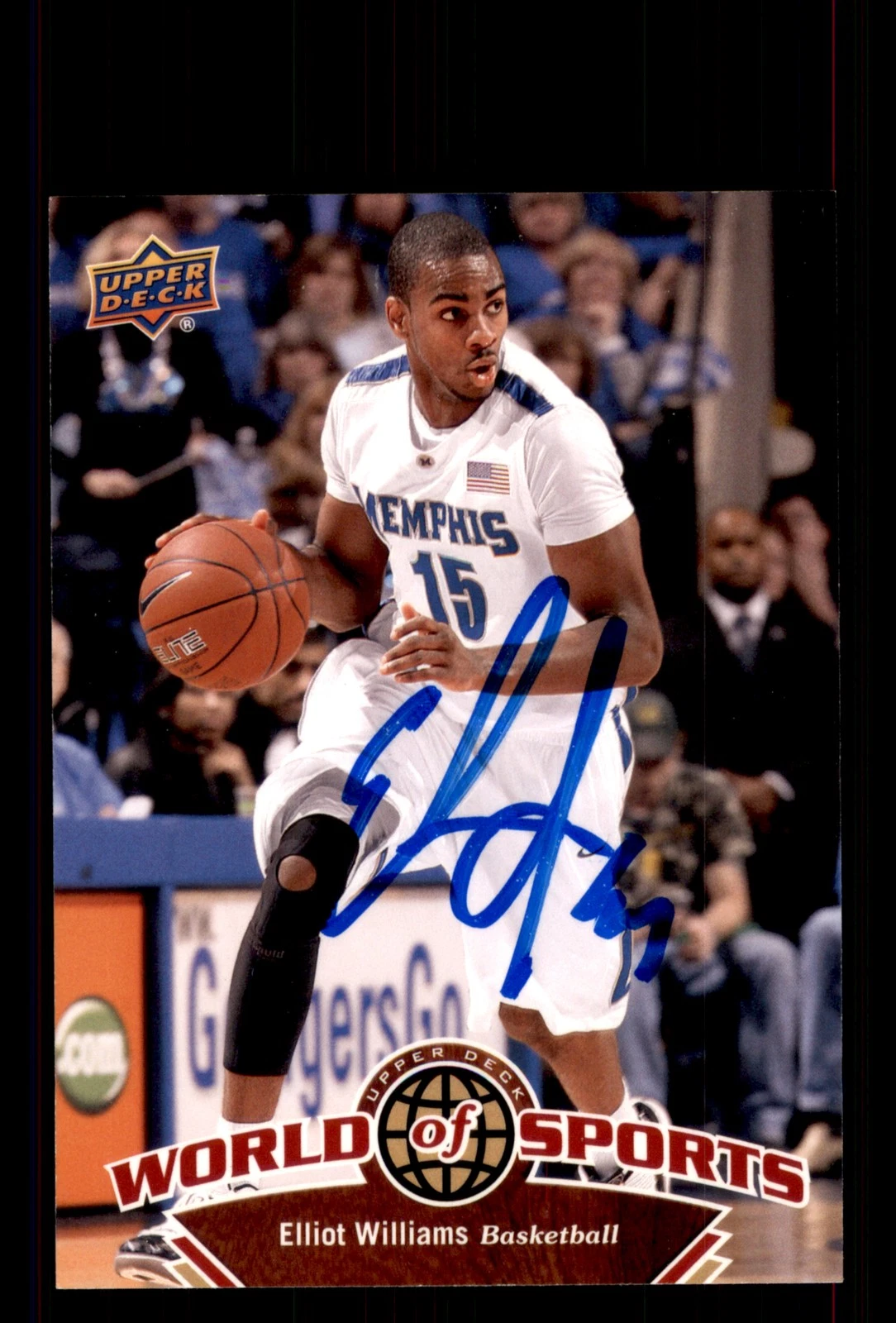 Signed Basketball Card Auto Elliot Williams 2010 Upper Deck World of Sports