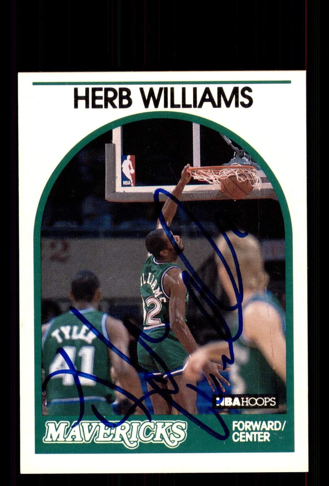 Signed Basketball Card Auto Herb Williams 1989-90 Hoops #131 Dallas Mavericks