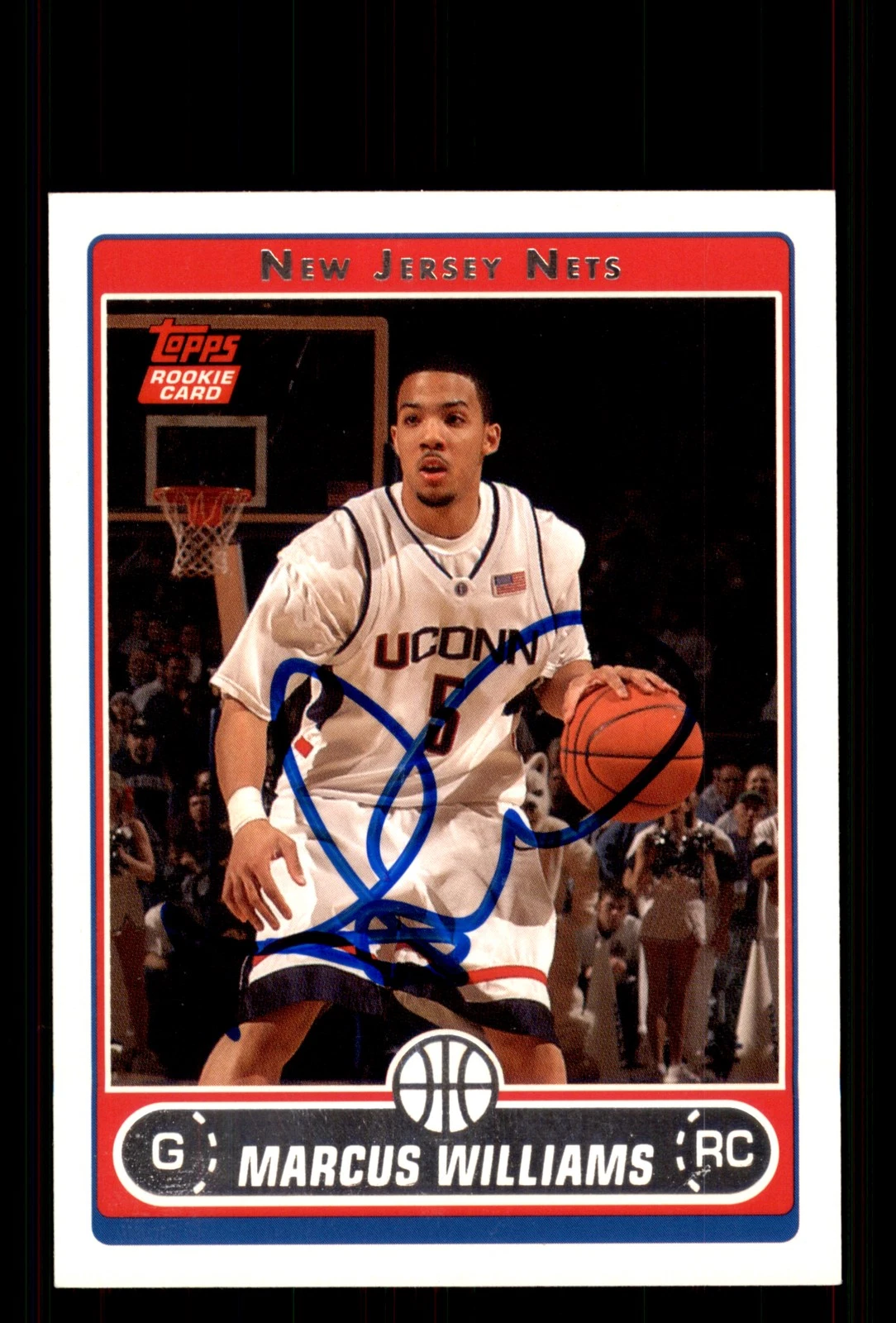 Signed Basketball Card Auto Marcus Williams 2006-07 Topps #243 New Jersey Nets