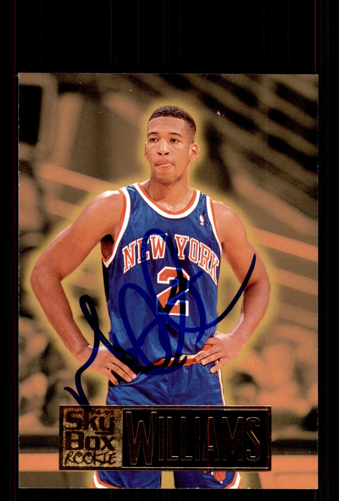 Signed Basketball Card Auto Monty Williams 1994-95 SkyBox Premium #262 Knicks