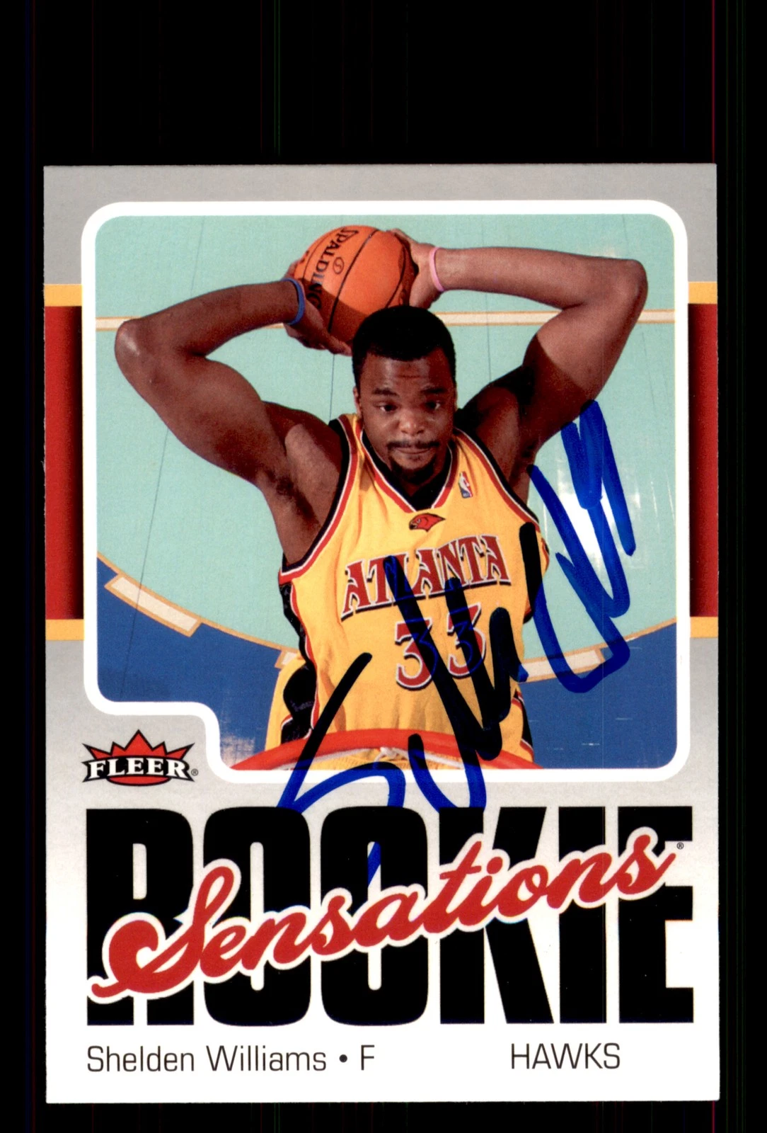 Signed Basketball Card Auto Shelden Williams 2006-07 Fleer #RS-JM Atlanta Hawks
