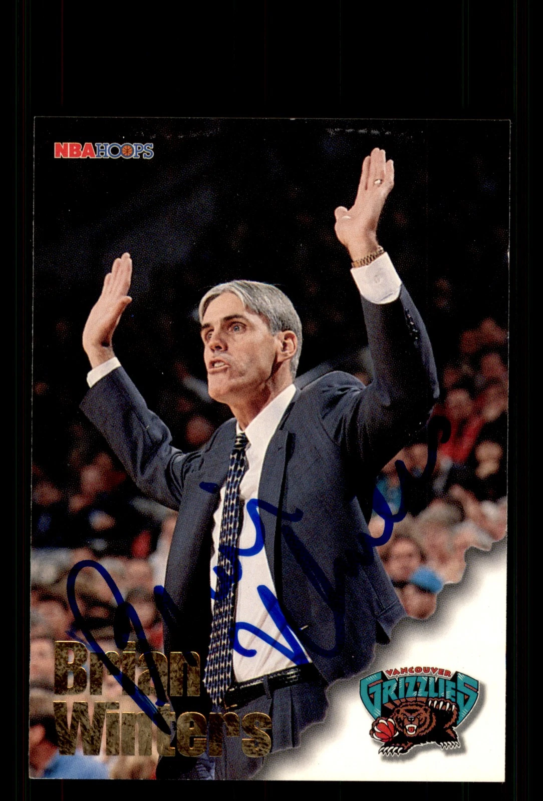 Signed Basketball Card Auto Brian Winters 1996-97 Hoops #276 Vancouver Grizzlies