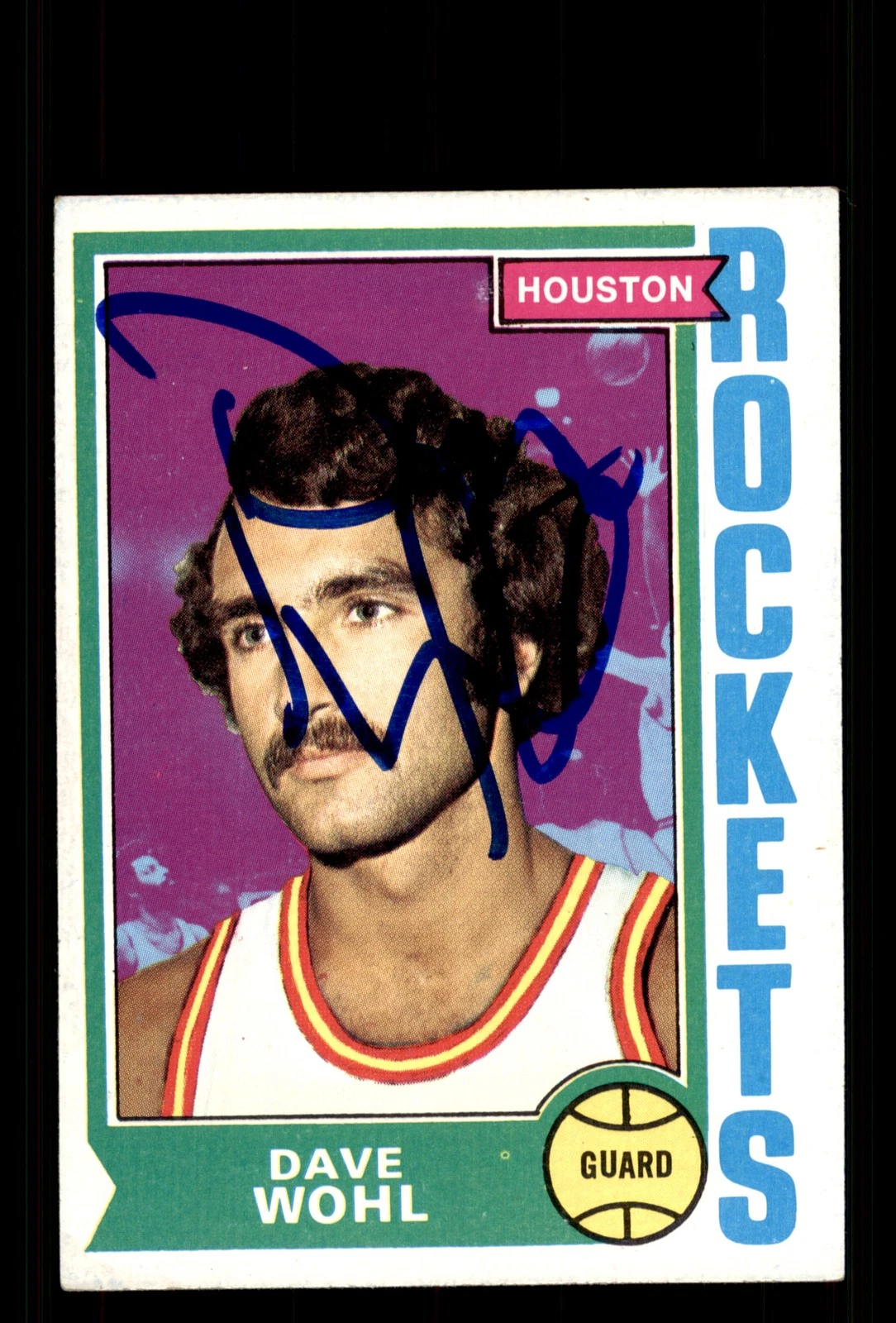 Signed Basketball Card Auto Dave Wohl 1974-75 Topps #108 Houston Rockets
