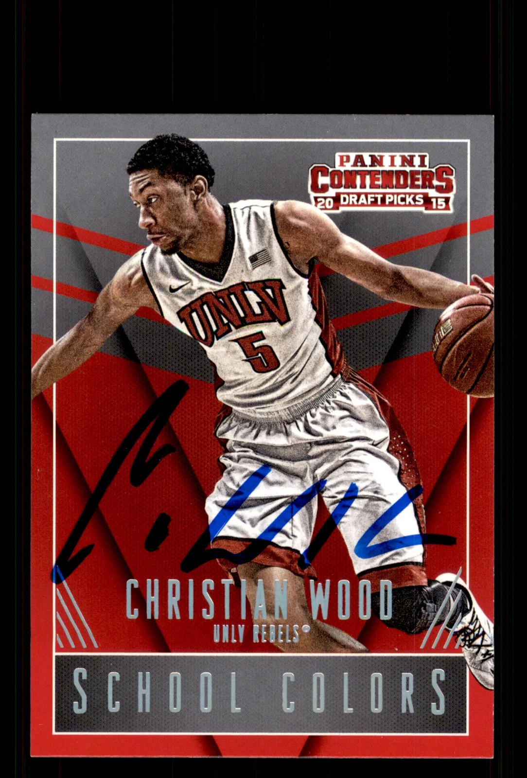 Signed Basketball Card Auto Christian Wood 2015 Panini Contenders Draft Picks