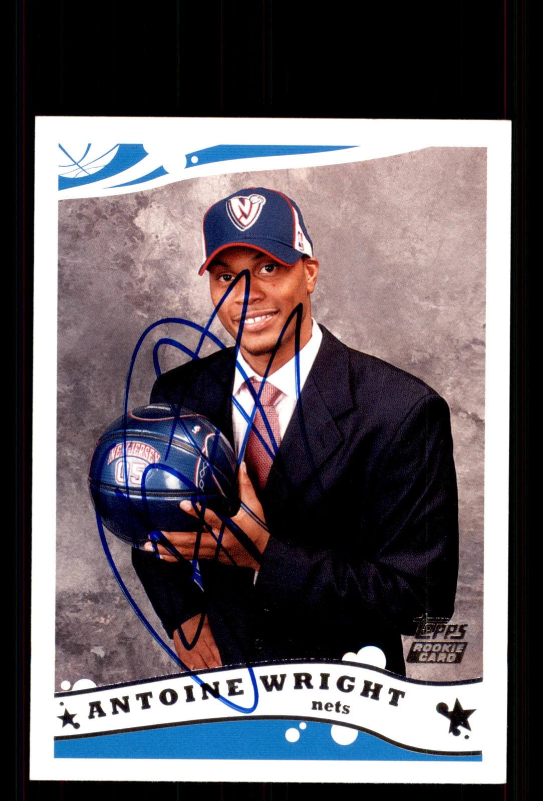 Signed Basketball Card Auto Antoine Wright 2005-06 Topps #235 New Jersey Nets