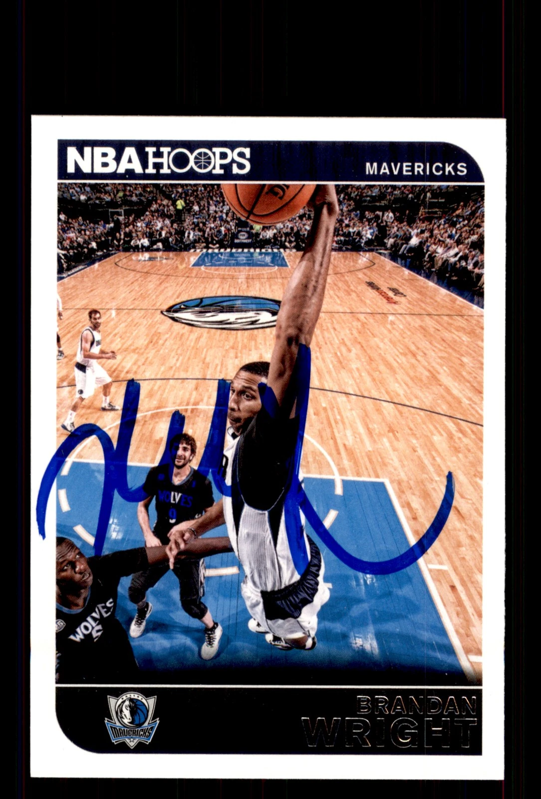 Signed Basketball Card Auto Brandan Wright 2014-15 Hoops #181 Dallas Mavericks