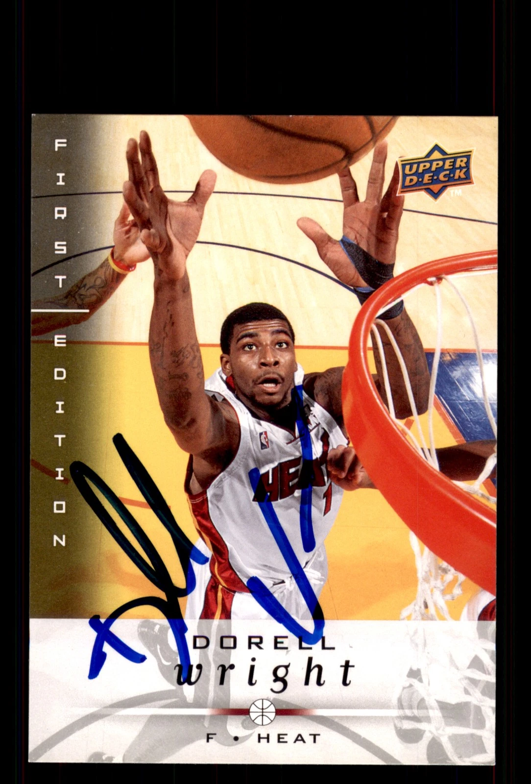 Signed Basketball Card Auto Dorell Wright 2008-09 Upper Deck First Edition #94
