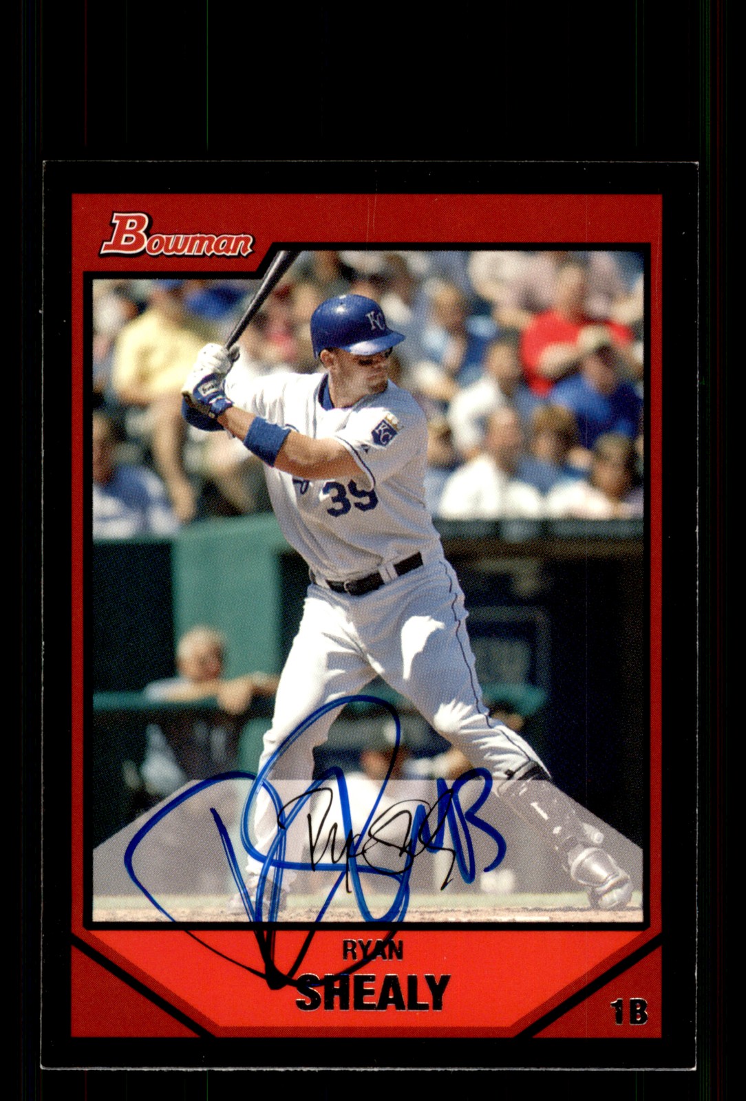 Signed Baseball Card Auto Ryan Shealy 2007 Bowman #22 Kansas City Royals