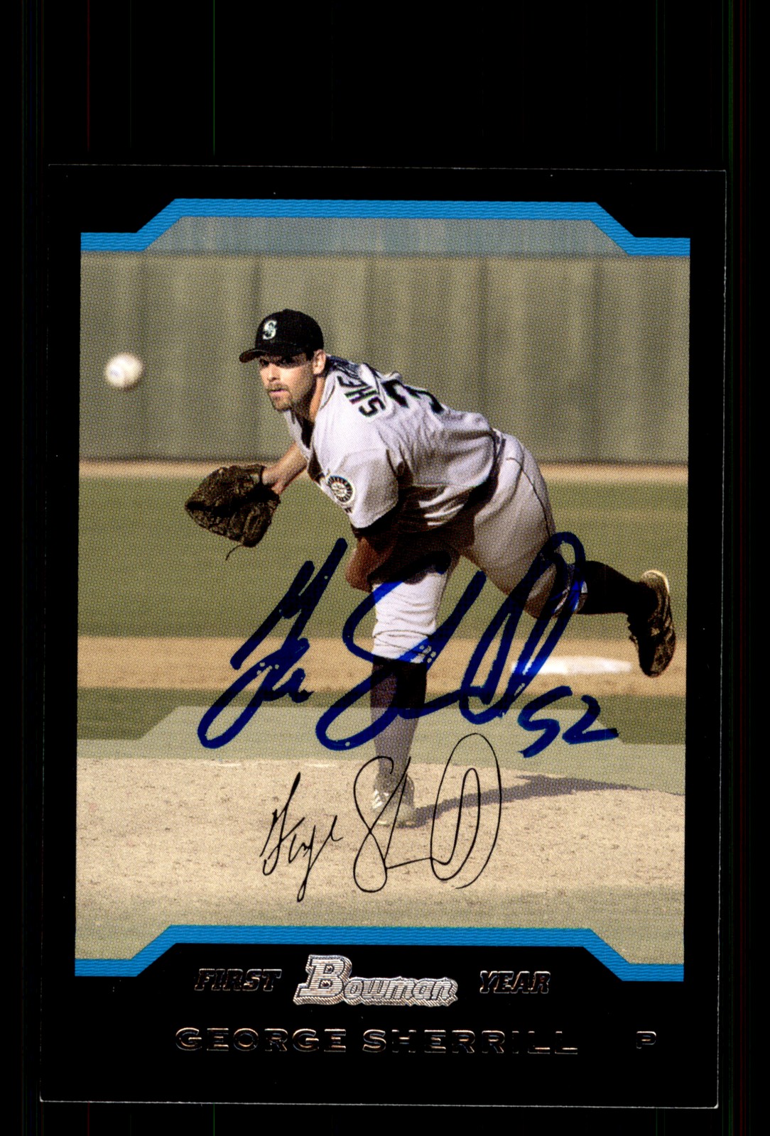 Signed Baseball Card Auto George Sherrill 2004 Bowman #249 Seattle Mariners