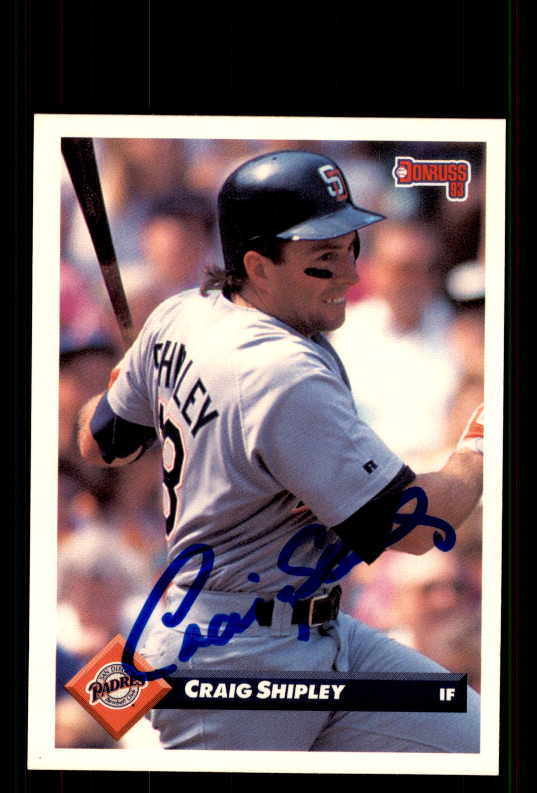 Signed Baseball Card Auto Craig Shipley 1993 Donruss #206 San Diego Padres