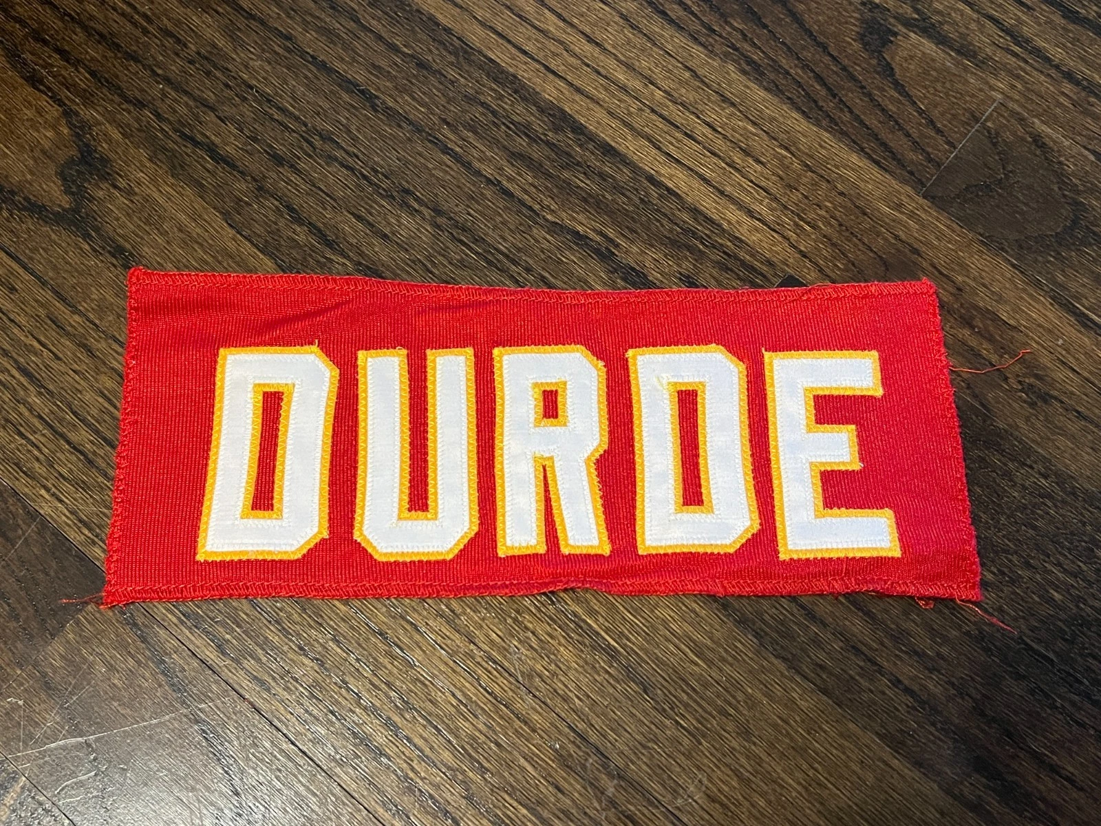 KANSAS CITY CHIEFS GAME USED ? ISSUED JERSEY NAMEPLATE ADEN DURDE ENGLAND