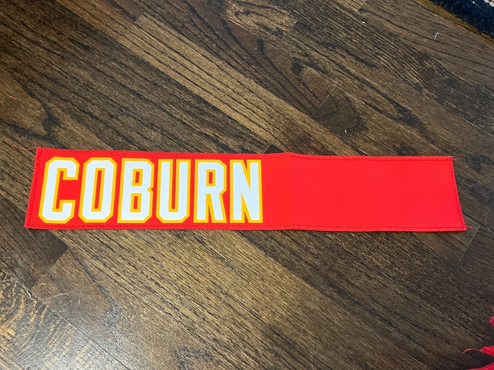 KANSAS CITY CHIEFS GAME USED ? ISSUED JERSEY NAMEPLATE KEONDRE COBURN TEXAS