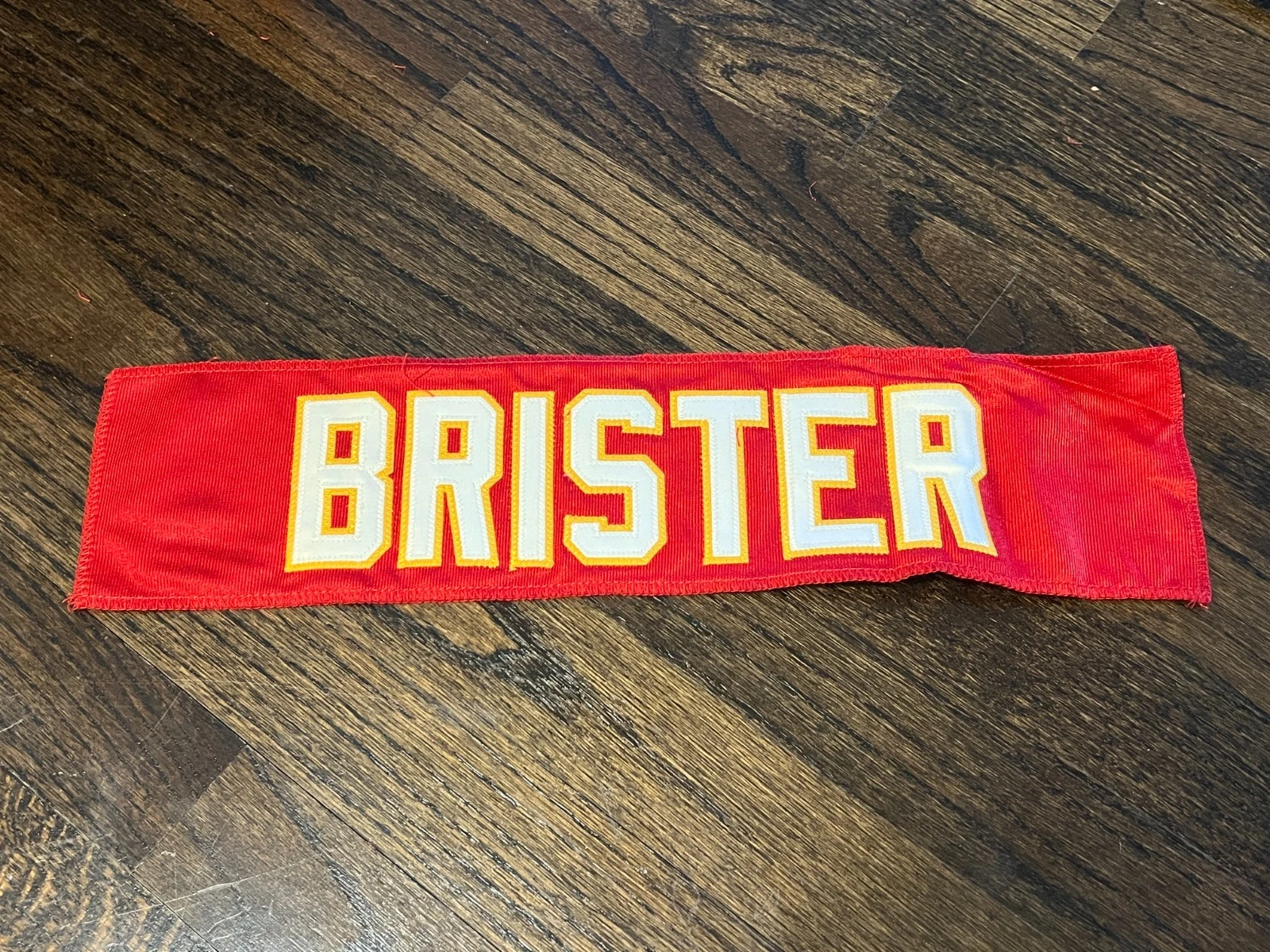 KANSAS CITY CHIEFS GAME USED ? ISSUED FOOTBALL JERSEY NAMEPLATE BUBBY BRISTER