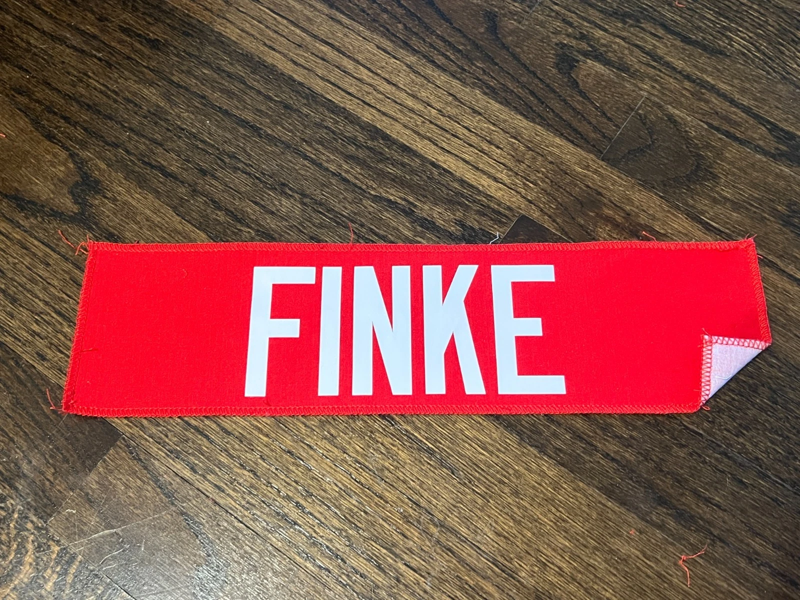 KANSAS CITY CHIEFS GAME USED ? ISSUED JERSEY NAMEPLATE CHRIS FINKE NOTRE DAME