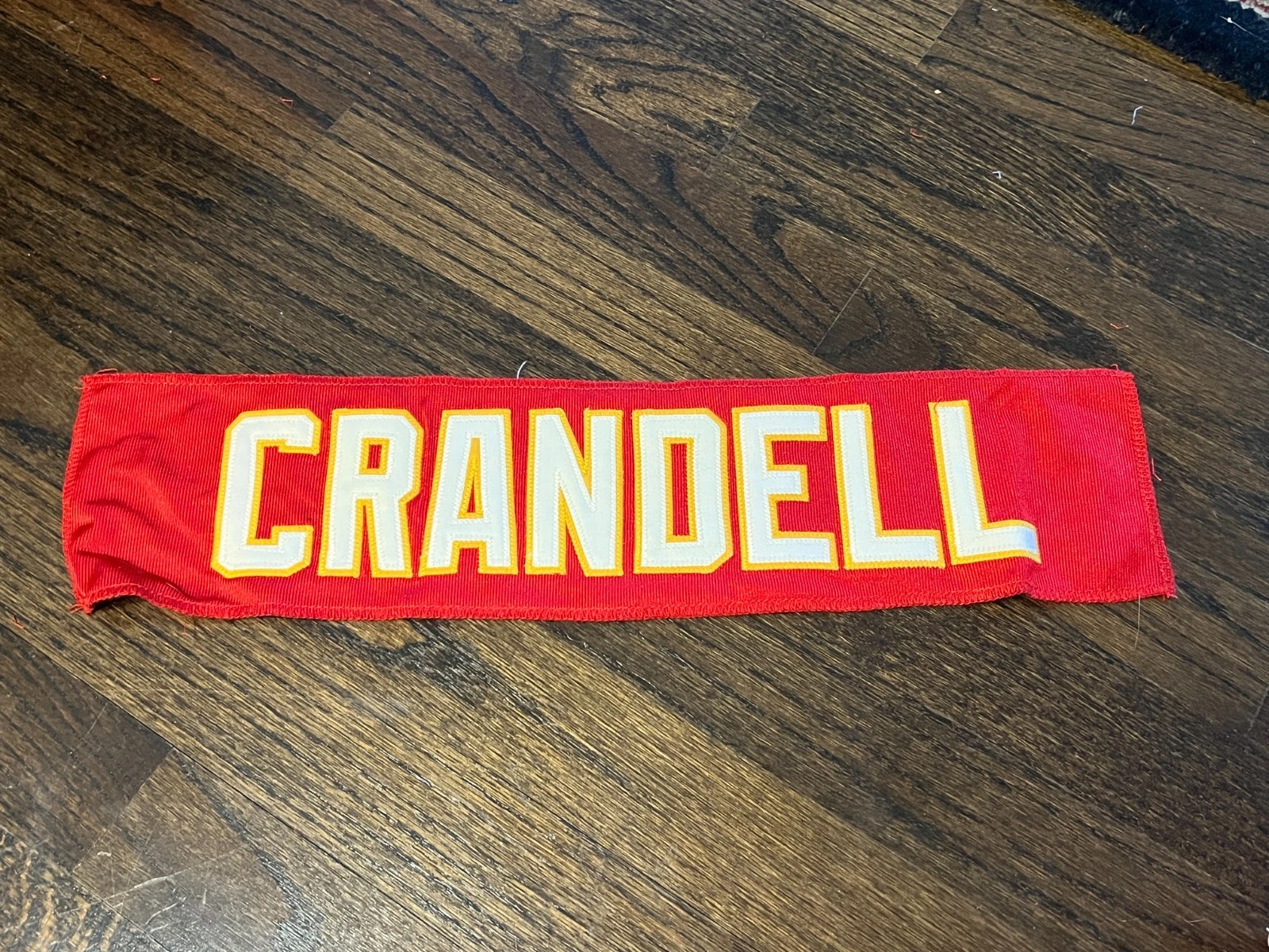 KANSAS CITY CHIEFS GAME USED ? ISSUED FOOTBALL JERSEY NAMEPLATE MARCUS CRANDELL