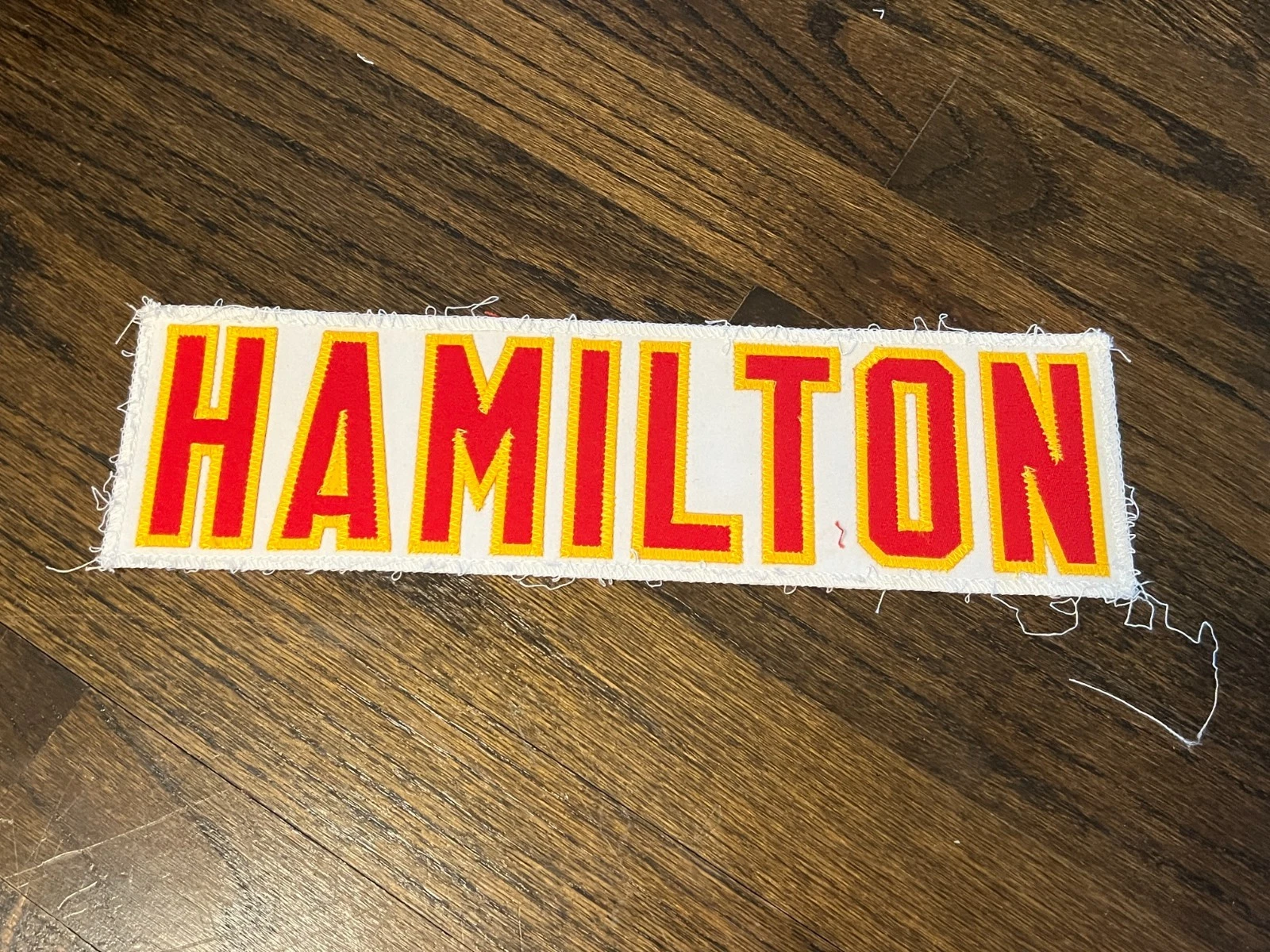 KANSAS CITY CHIEFS GAME USED ? ISSUED JERSEY NAMEPLATE NFL HAMILTON