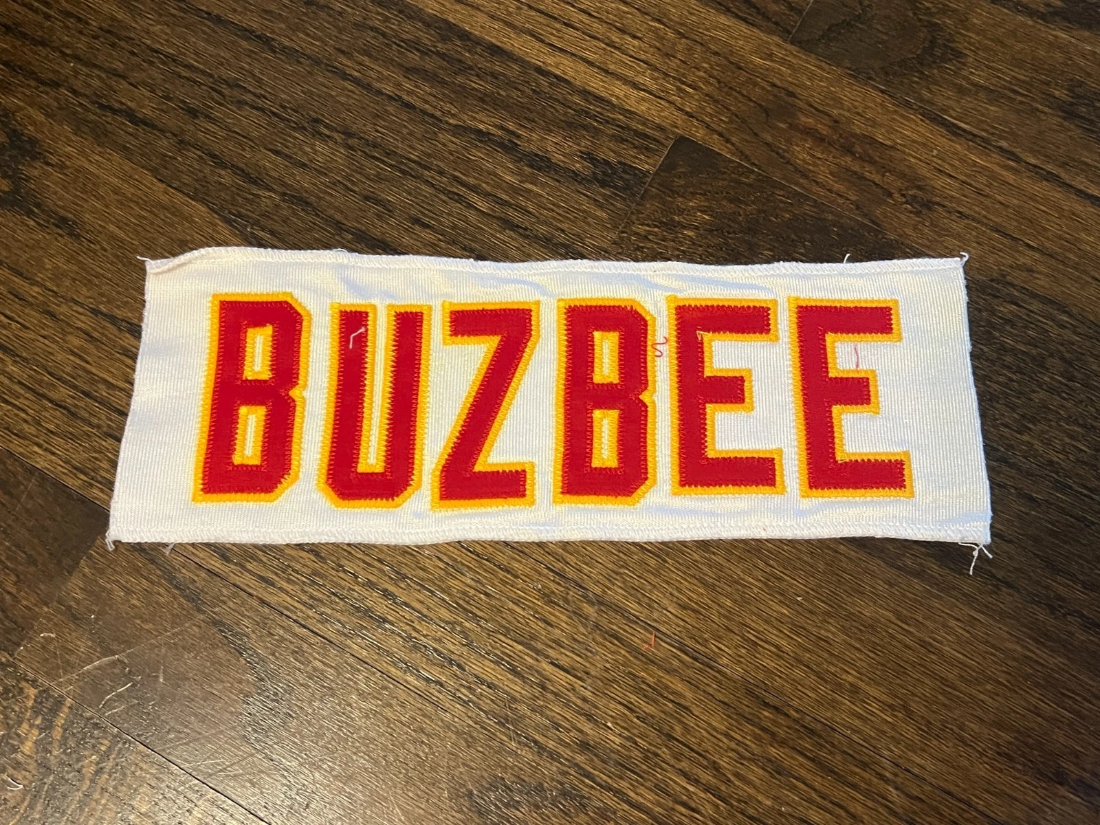KANSAS CITY CHIEFS GAME USED ? ISSUED JERSEY NAMEPLATE FOOTBALL NFL BUZBEE