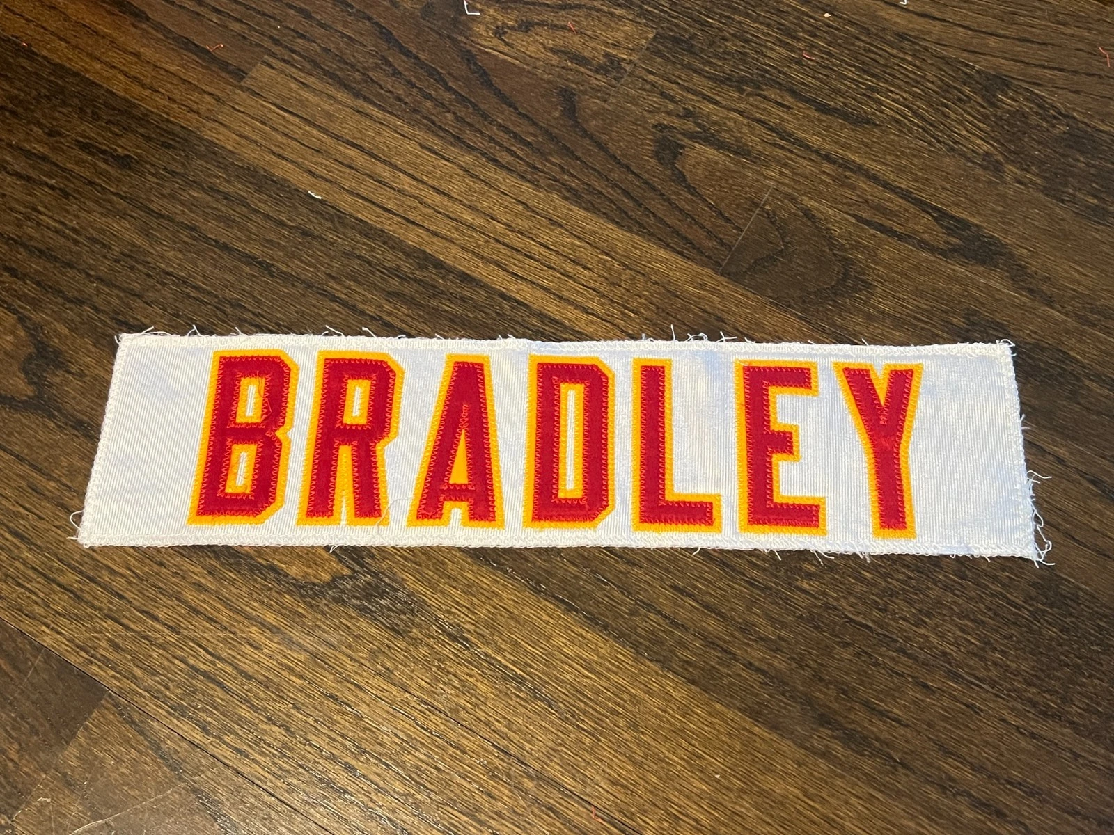 KANSAS CITY CHIEFS GAME USED ? ISSUED JERSEY NAMEPLATE FOOTBALL NFL BRADLEY
