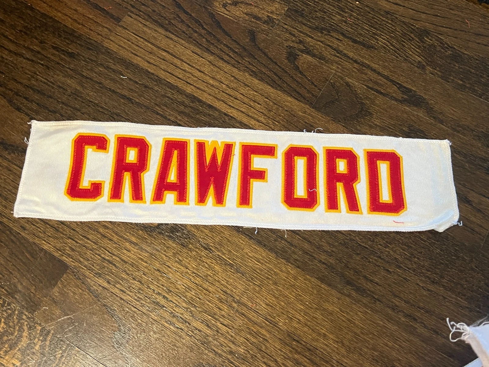 KANSAS CITY CHIEFS GAME USED ? ISSUED JERSEY NAMEPLATE NFL KEITH CRAWFORD