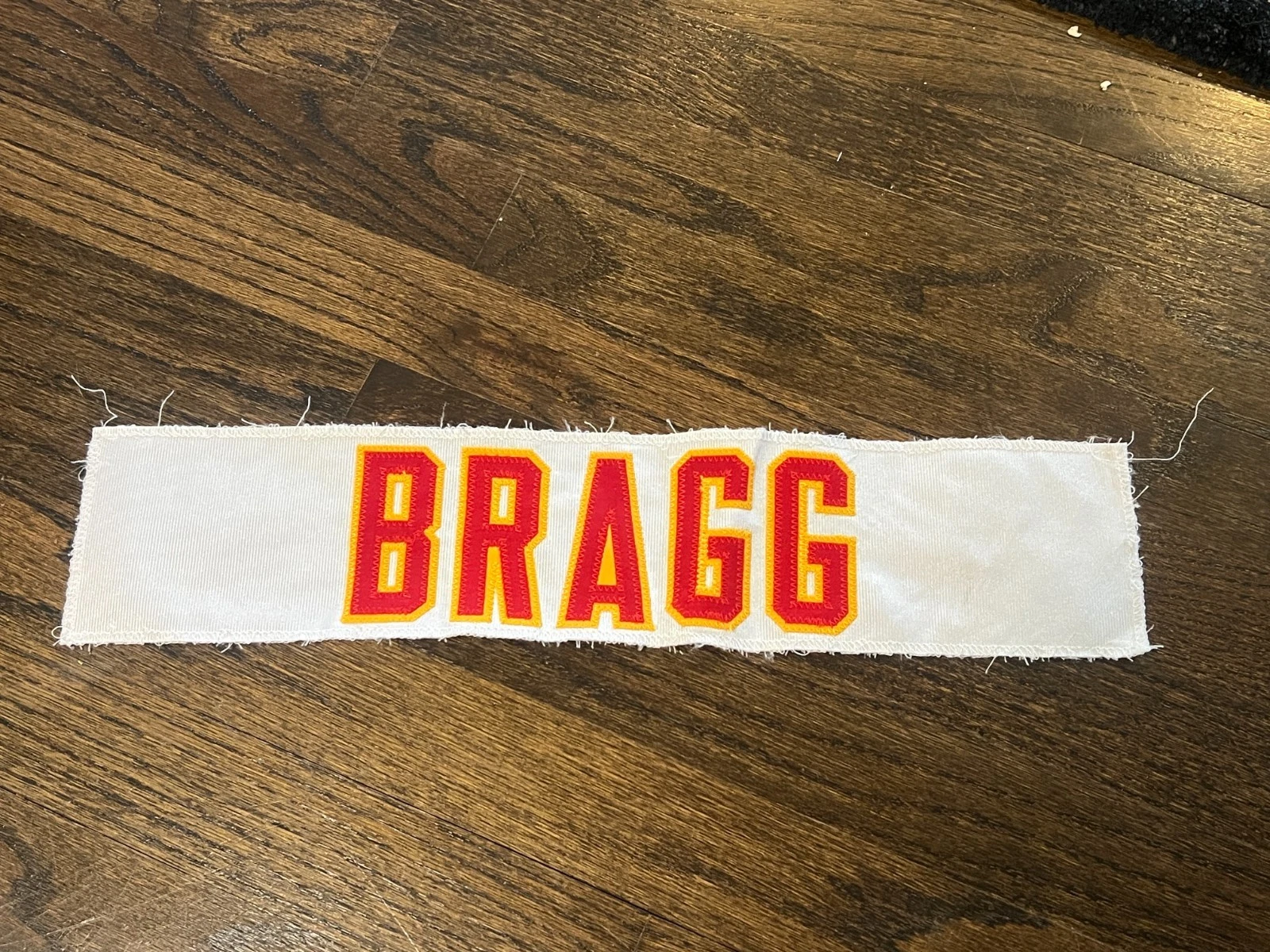 KANSAS CITY CHIEFS GAME USED ? ISSUED JERSEY NAMEPLATE NFL MICHAEL BRAGG