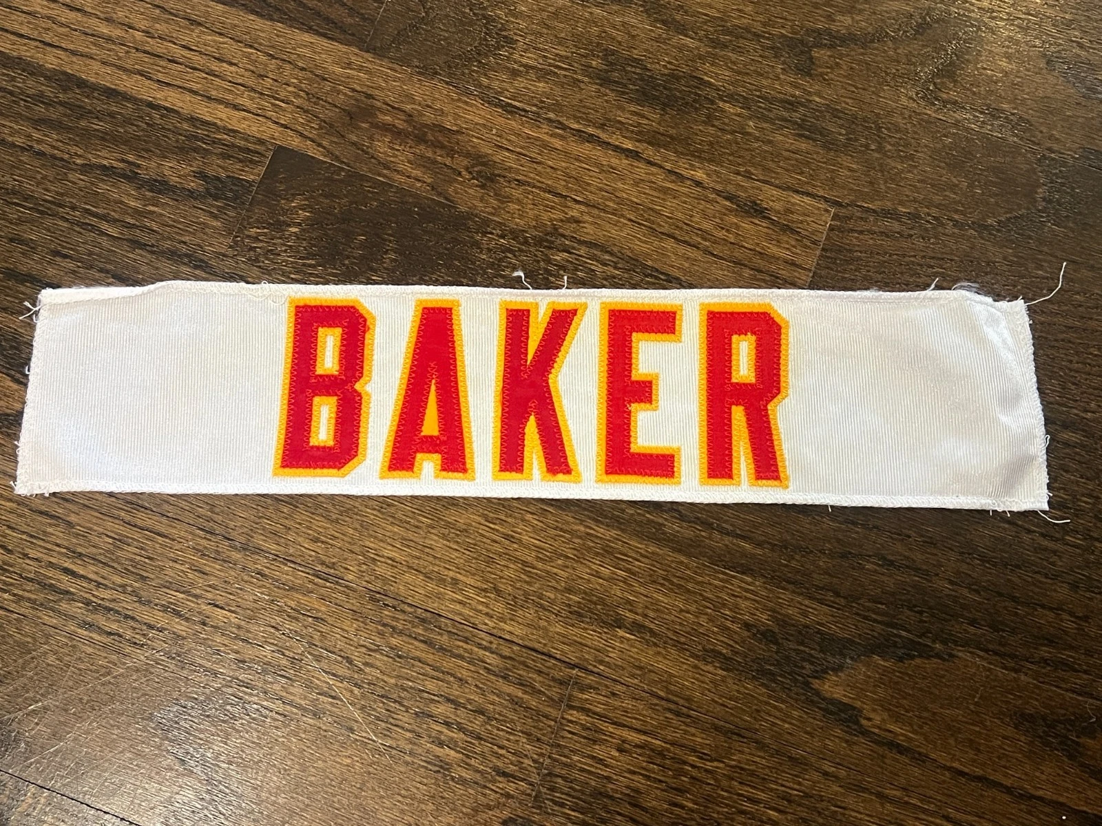 KANSAS CITY CHIEFS GAME USED ? ISSUED JERSEY NAMEPLATE NFL FOOTBALL BAKER