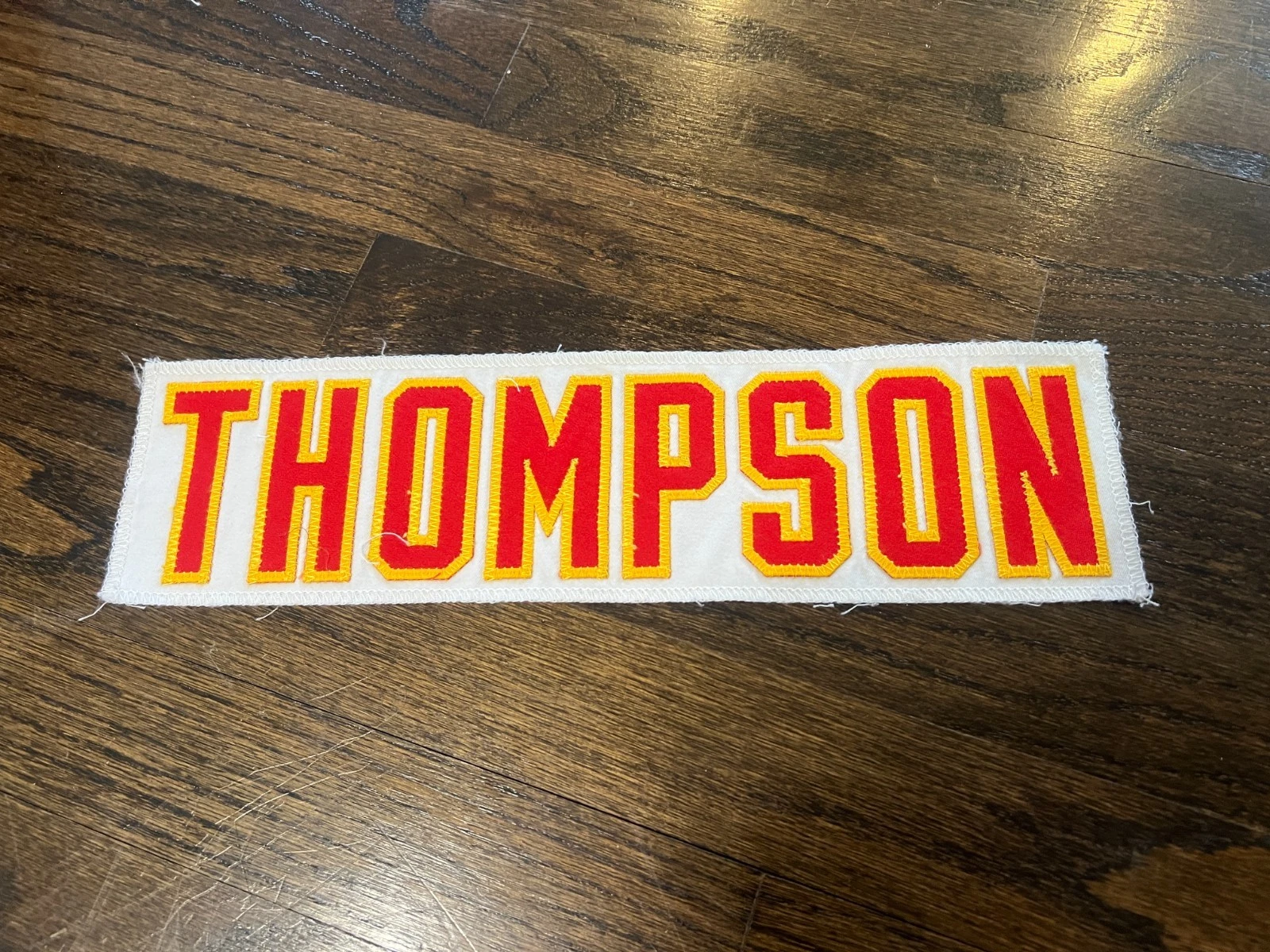 KANSAS CITY CHIEFS GAME USED ? ISSUED JERSEY NAMEPLATE NFL FOOTBALL THOMPSON