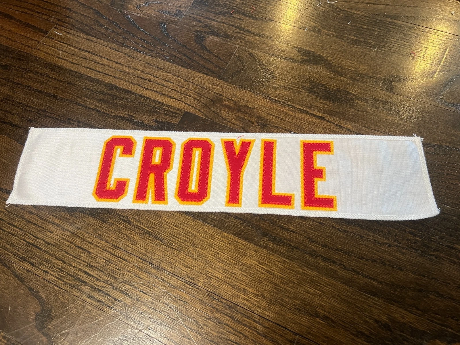 KANSAS CITY CHIEFS GAME USED ? ISSUED JERSEY NAMEPLATE FOOTBALL BRODIE CROYLE