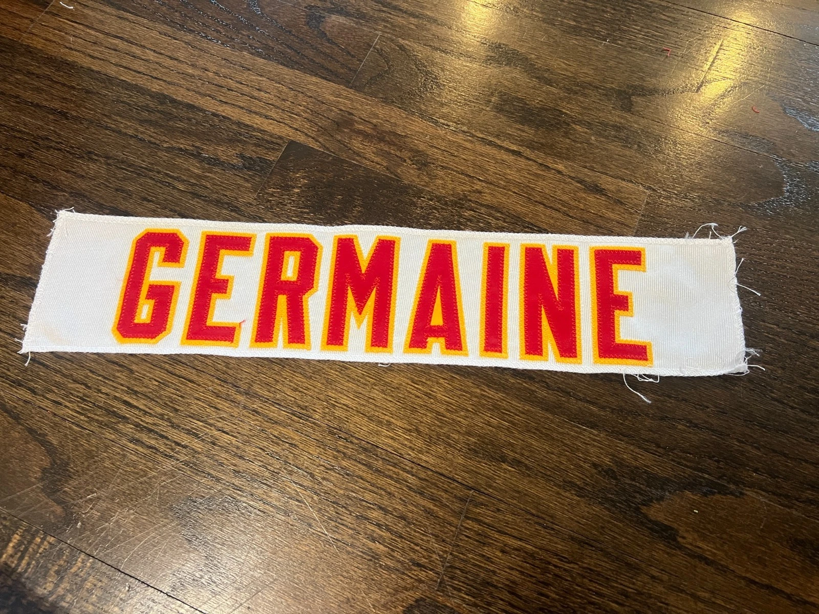 KANSAS CITY CHIEFS GAME USED ? ISSUED JERSEY NAMEPLATE JOE GERMAINE OHIO STATE
