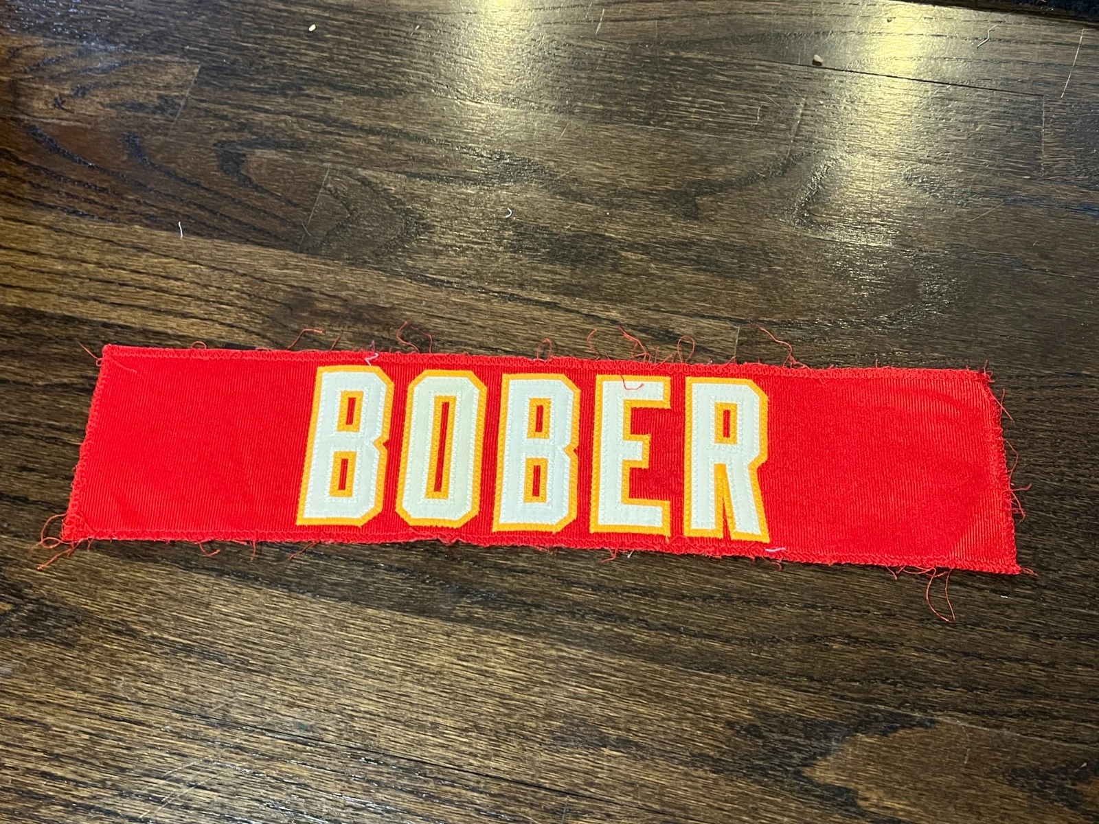 KANSAS CITY CHIEFS GAME USED ? TEAM ISSUED JERSEY NAMEPLATE CHRIS BOBER
