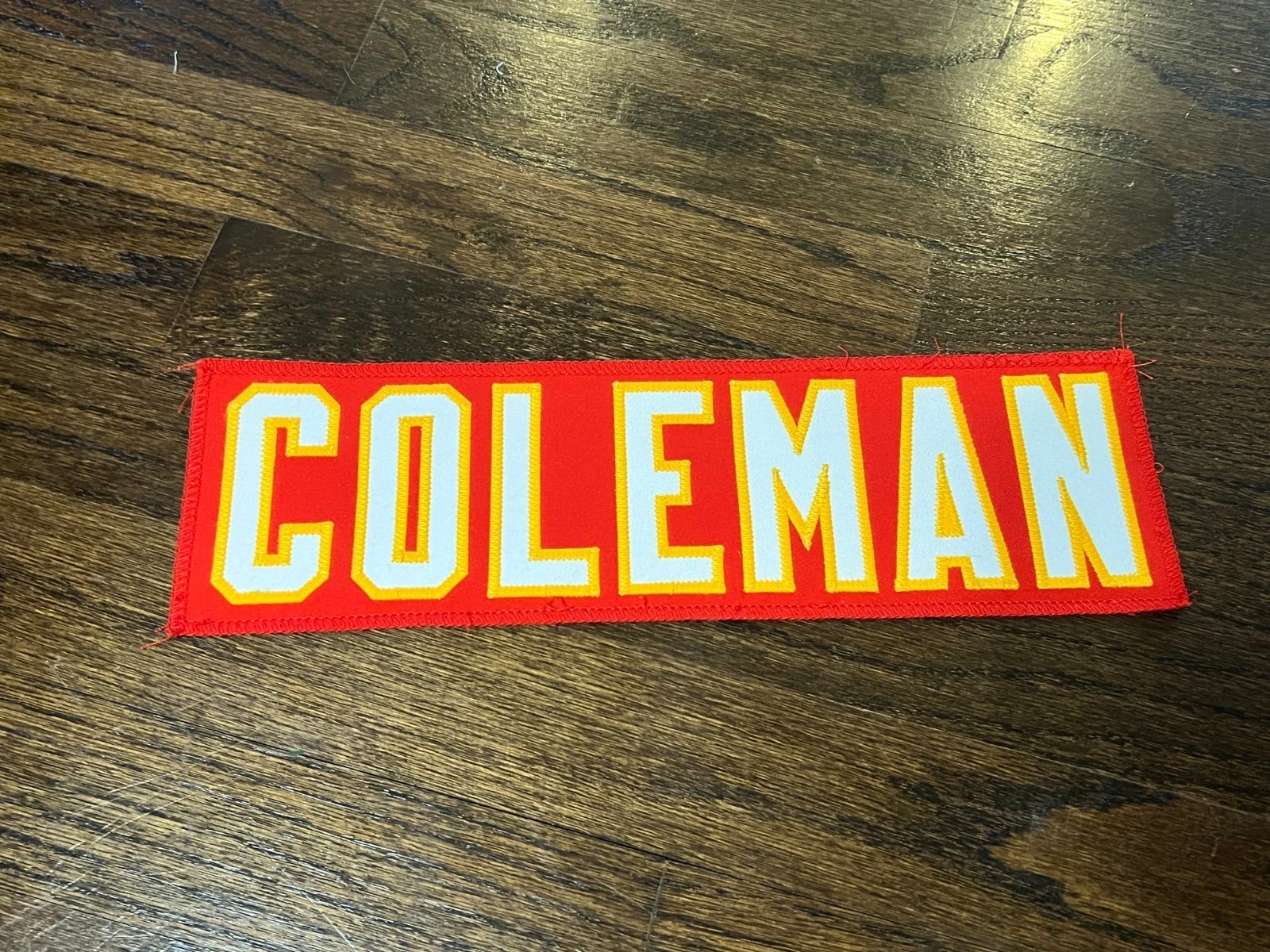 KANSAS CITY CHIEFS GAME USED ? TEAM ISSUED JERSEY NAMEPLATE CASEY COLEMAN BAYLOR