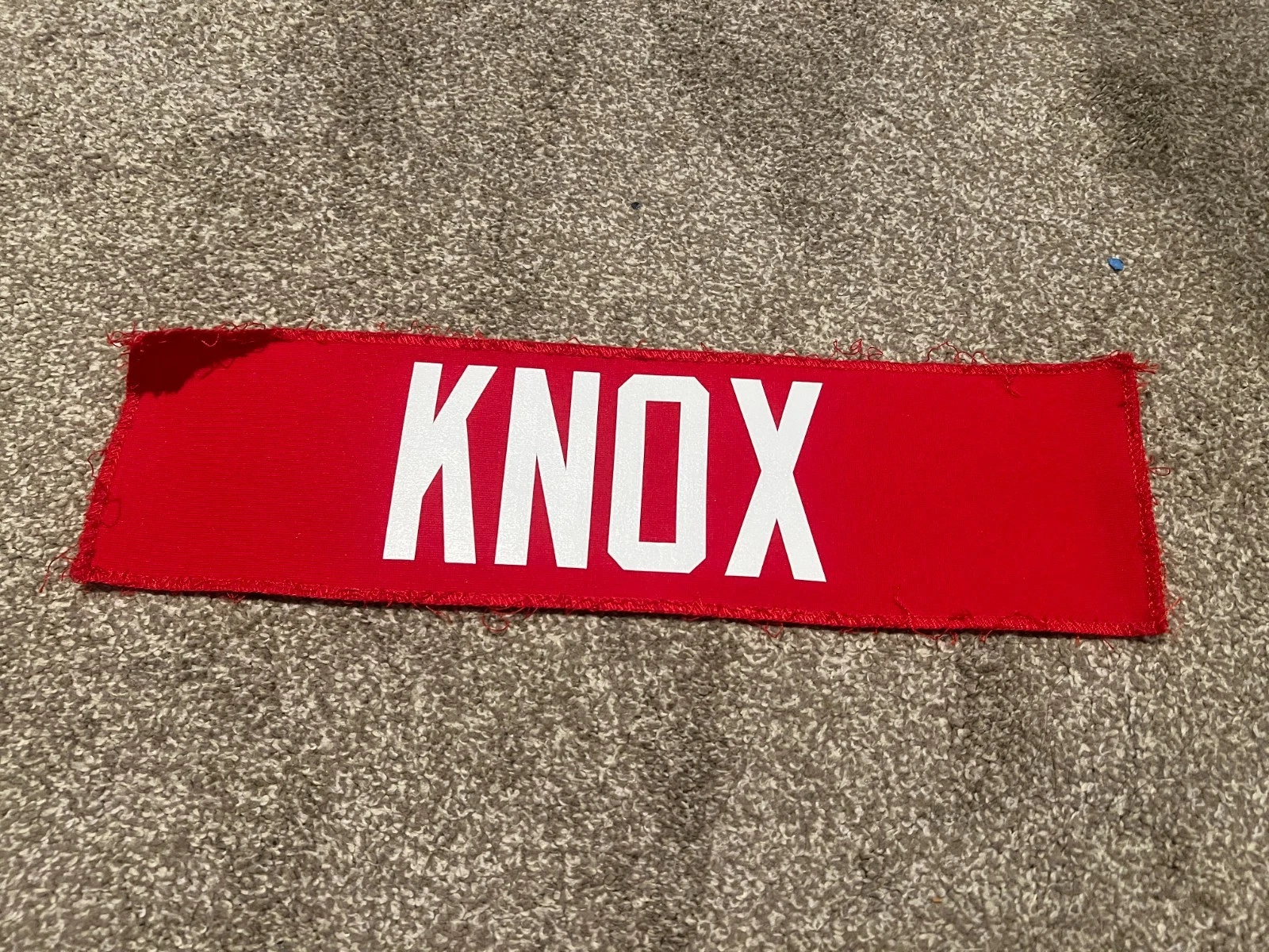 KANSAS CITY CHIEFS GAME USED ? TEAM ISSUED JERSEY NAMEPLATE BRENDEN KNOX