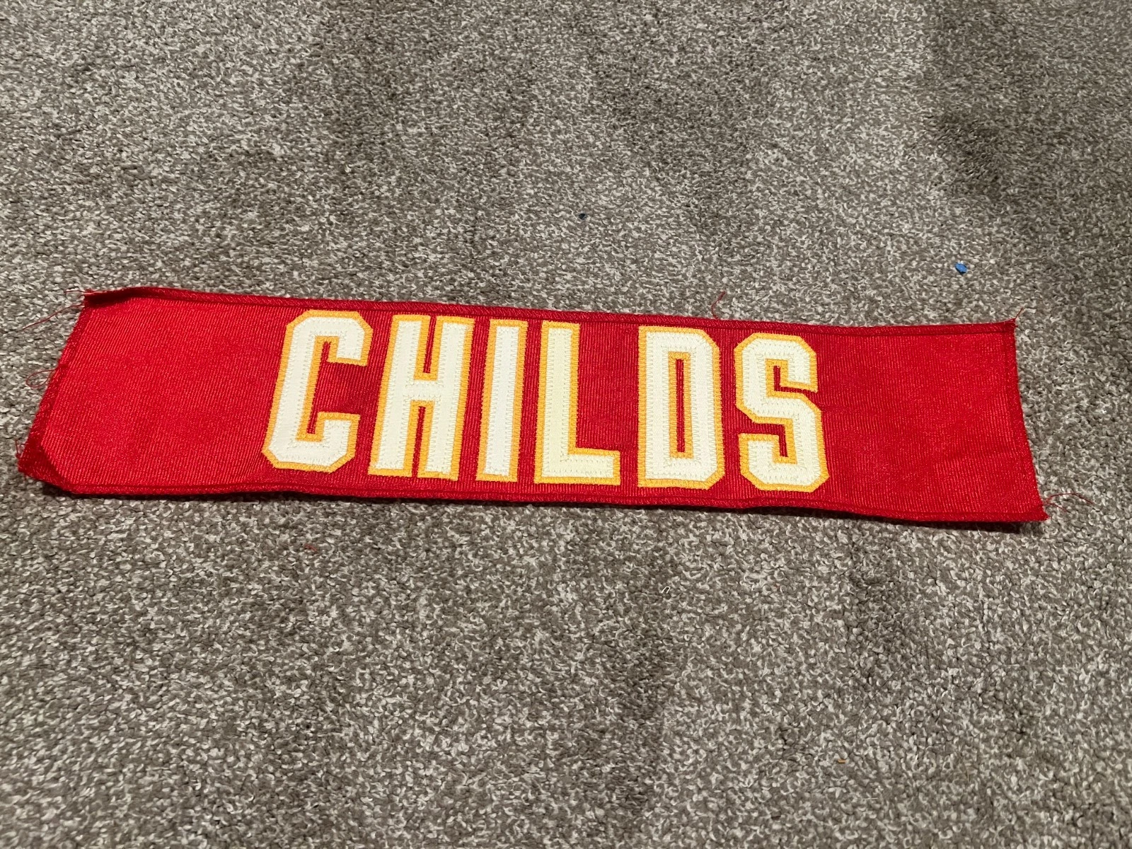 KANSAS CITY CHIEFS GAME USED ? TEAM ISSUED JERSEY NAMEPLATE FOOTBALL CHILDS