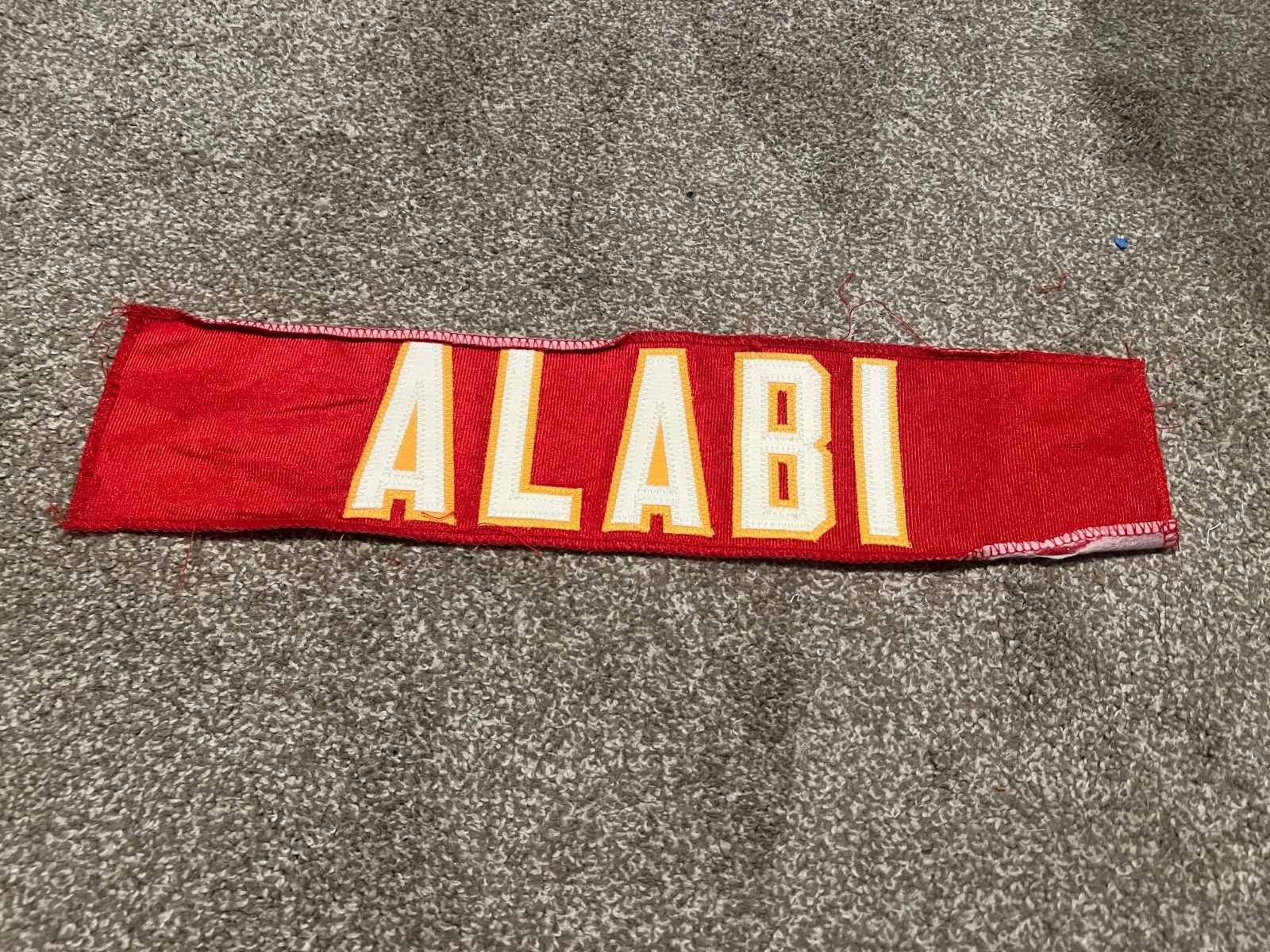 KANSAS CITY CHIEFS GAME USED ? TEAM ISSUED JERSEY NAMEPLATE ANTHONY ALABI TCU
