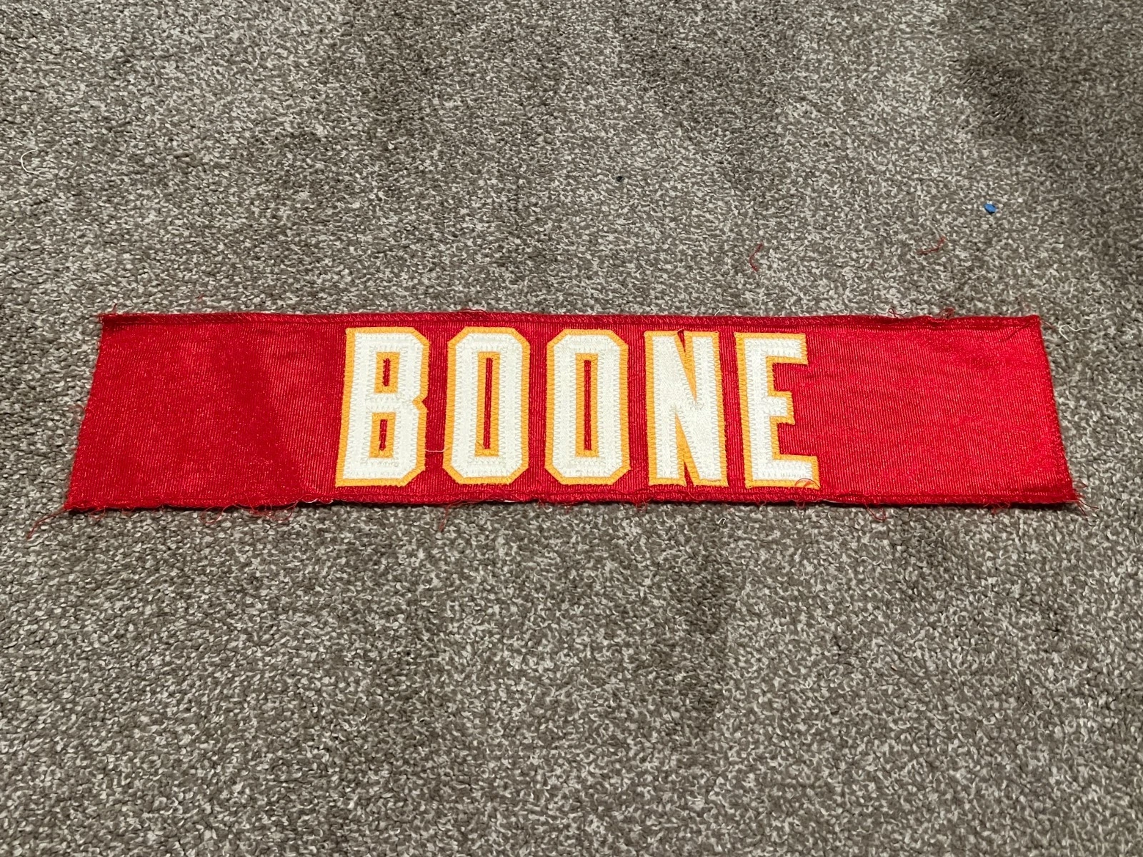 KANSAS CITY CHIEFS GAME USED ? TEAM ISSUED JERSEY NAMEPLATE ALFONSO BOONE
