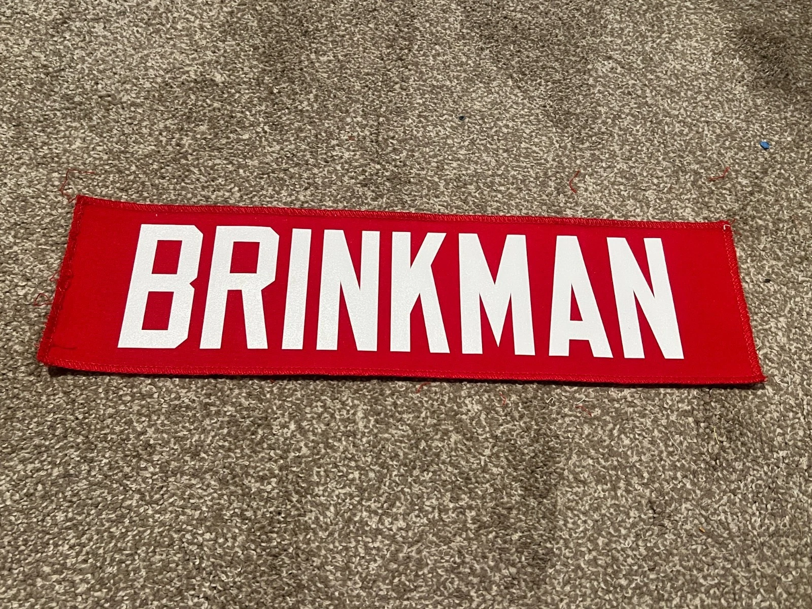 KANSAS CITY CHIEFS GAME USED ? TEAM ISSUED JERSEY NAMEPLATE BRINKMAN