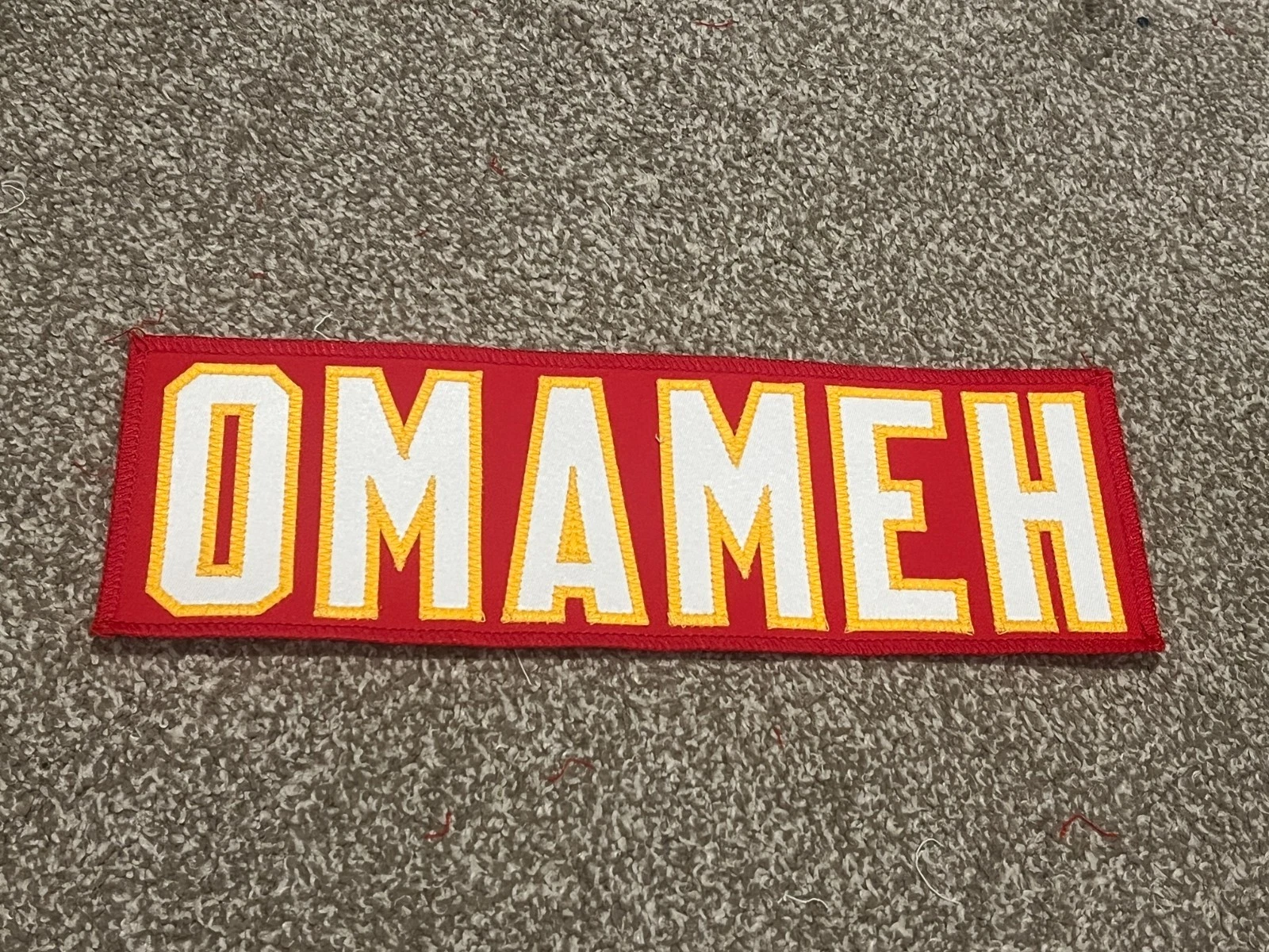 KANSAS CITY CHIEFS GAME USED ? TEAM ISSUED JERSEY NAMEPLATE PATRICK OMAMEH