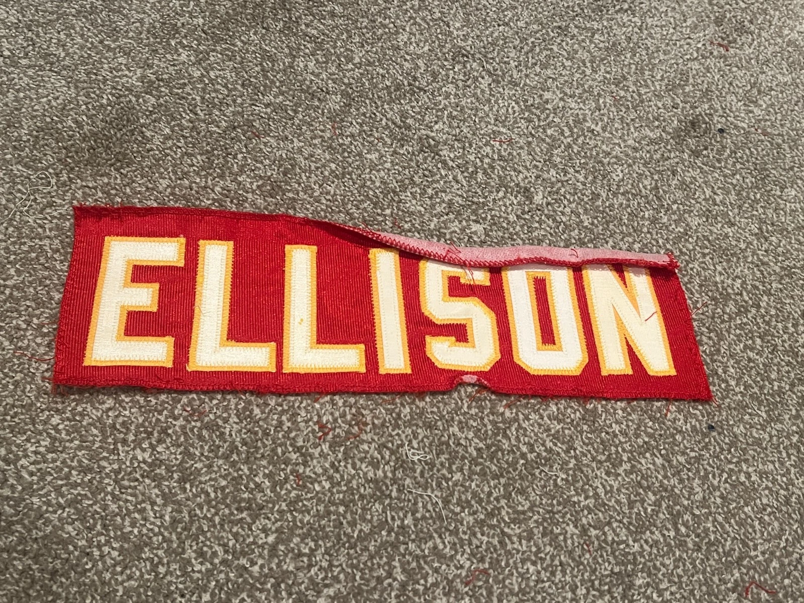 KANSAS CITY CHIEFS GAME USED ? TEAM ISSUED JERSEY NAMEPLATE ATIYYAH ELLISON