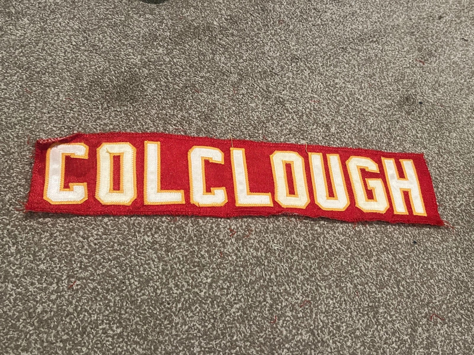 KANSAS CITY CHIEFS GAME USED ? TEAM ISSUED JERSEY NAMEPLATE RICARDO COLCLOUGH